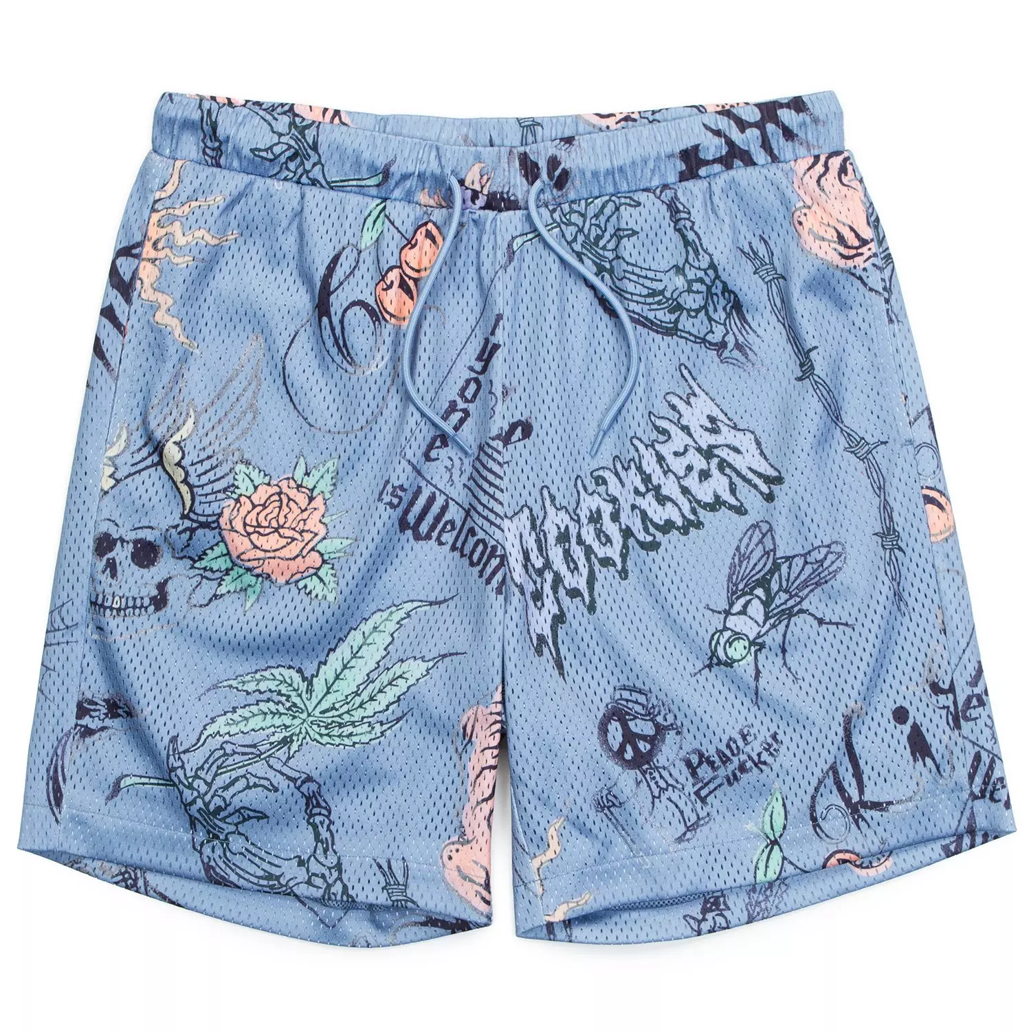Cookies Men's Heaven Can Wait Printed Mesh Shorts - BLUE