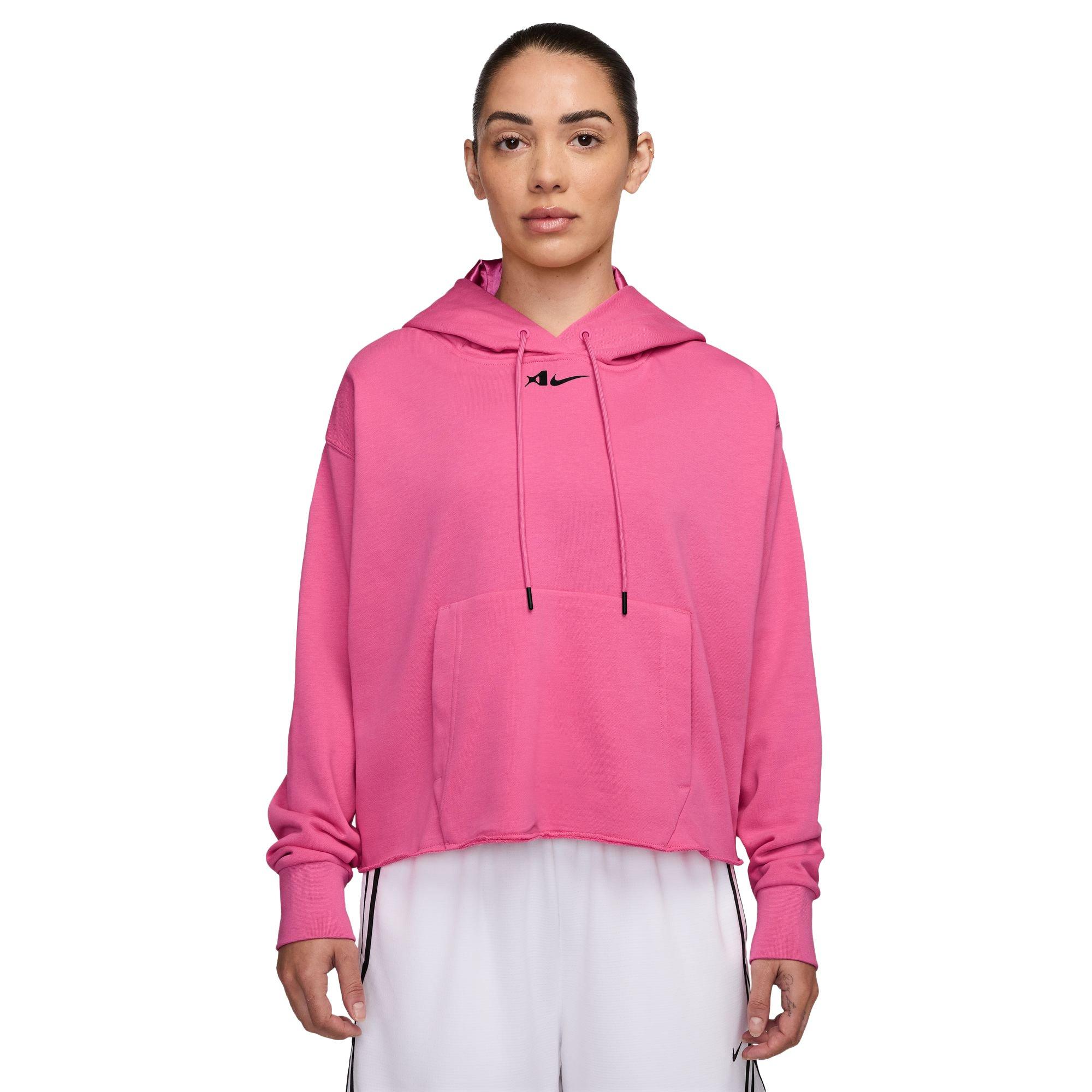 Nike A'ja Wilson Women's Oversized Cropped Basketball Hoodie - PINK Thumbnail View 1
