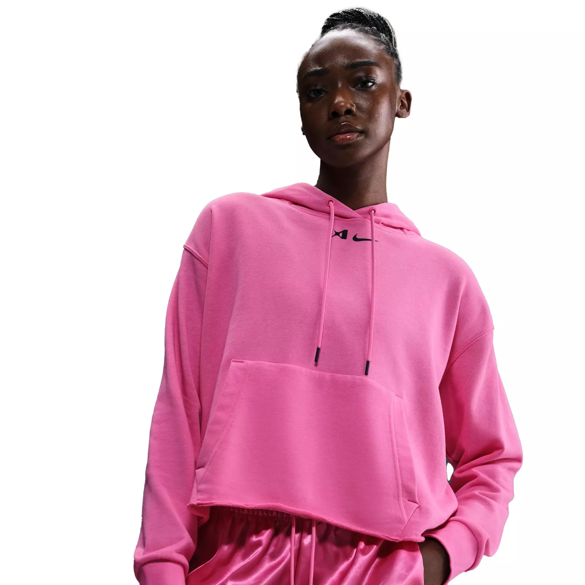 Nike A'ja Wilson Women's Oversized Cropped Basketball Hoodie - PINK