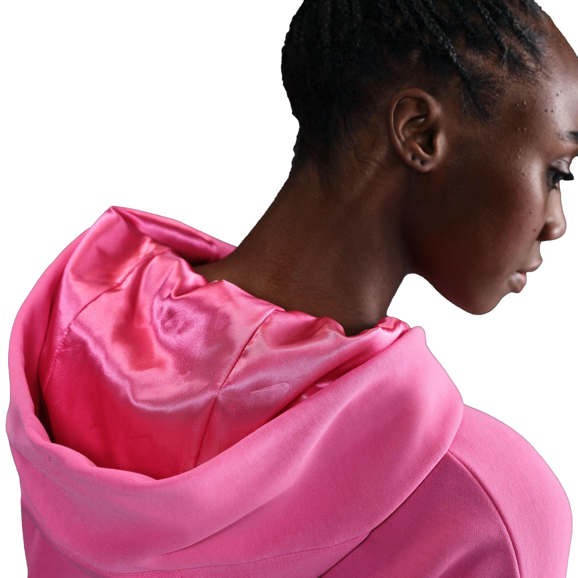 Nike A'ja Wilson Women's Oversized Cropped Basketball Hoodie - PINK Thumbnail View 9