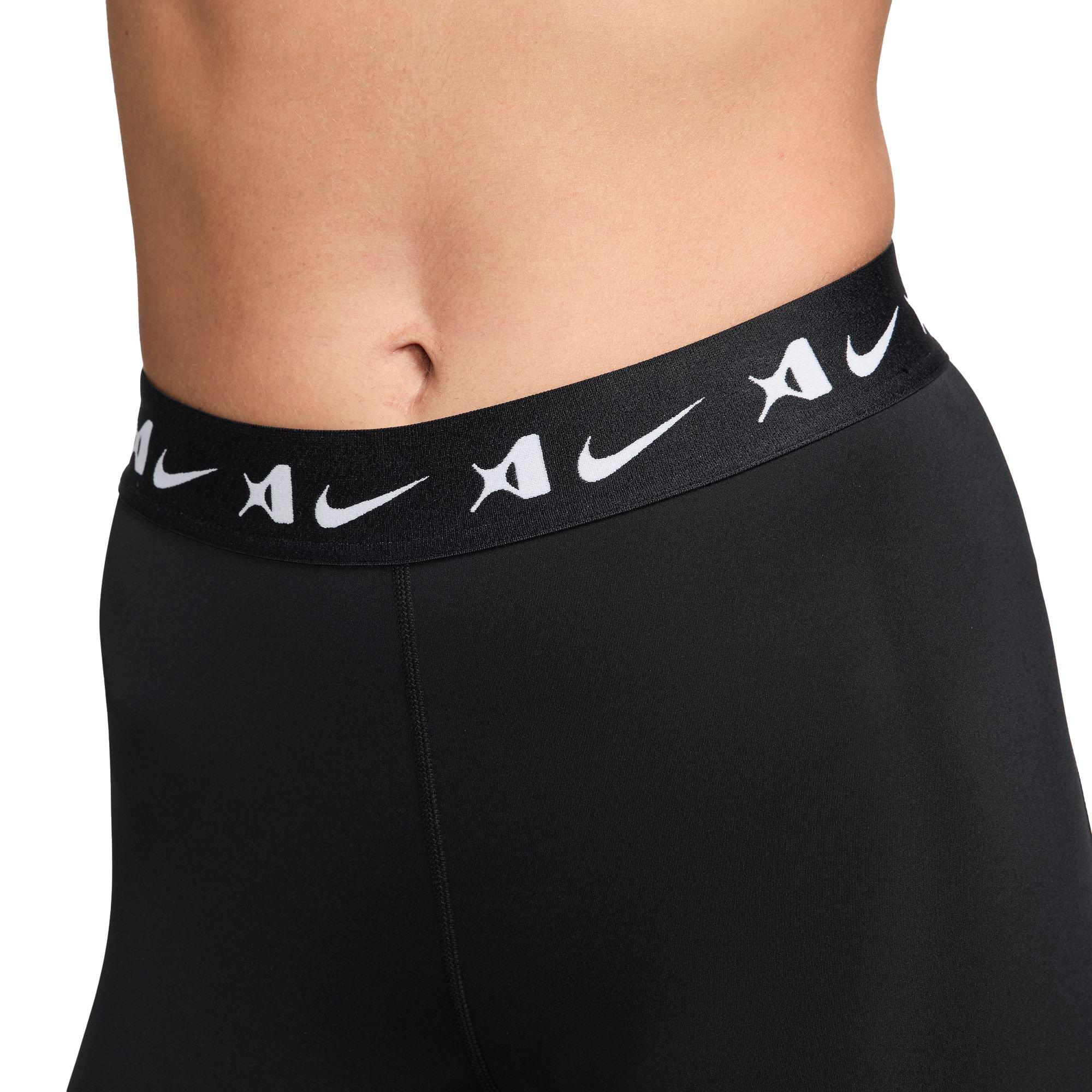 Nike A'ja Wilson Women's A'symmetric Mid-Rise Single-Leg Basketball Leggings - BLACK Thumbnail View 3