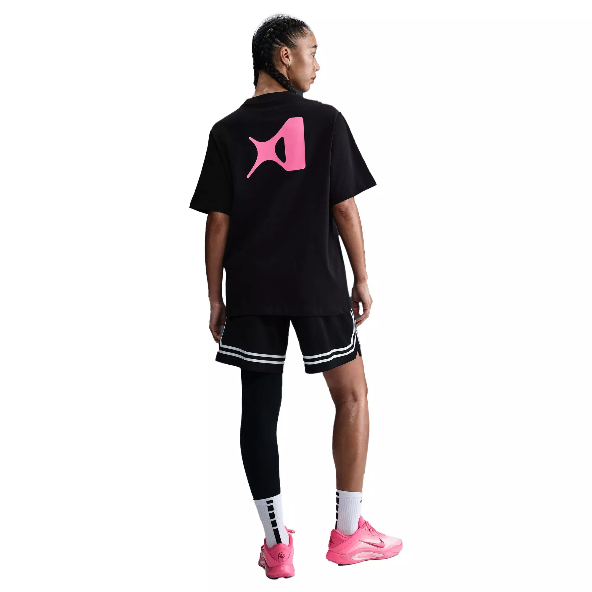 Nike A'ja Wilson Women's A'symmetric Mid-Rise Single-Leg Basketball Leggings - BLACK