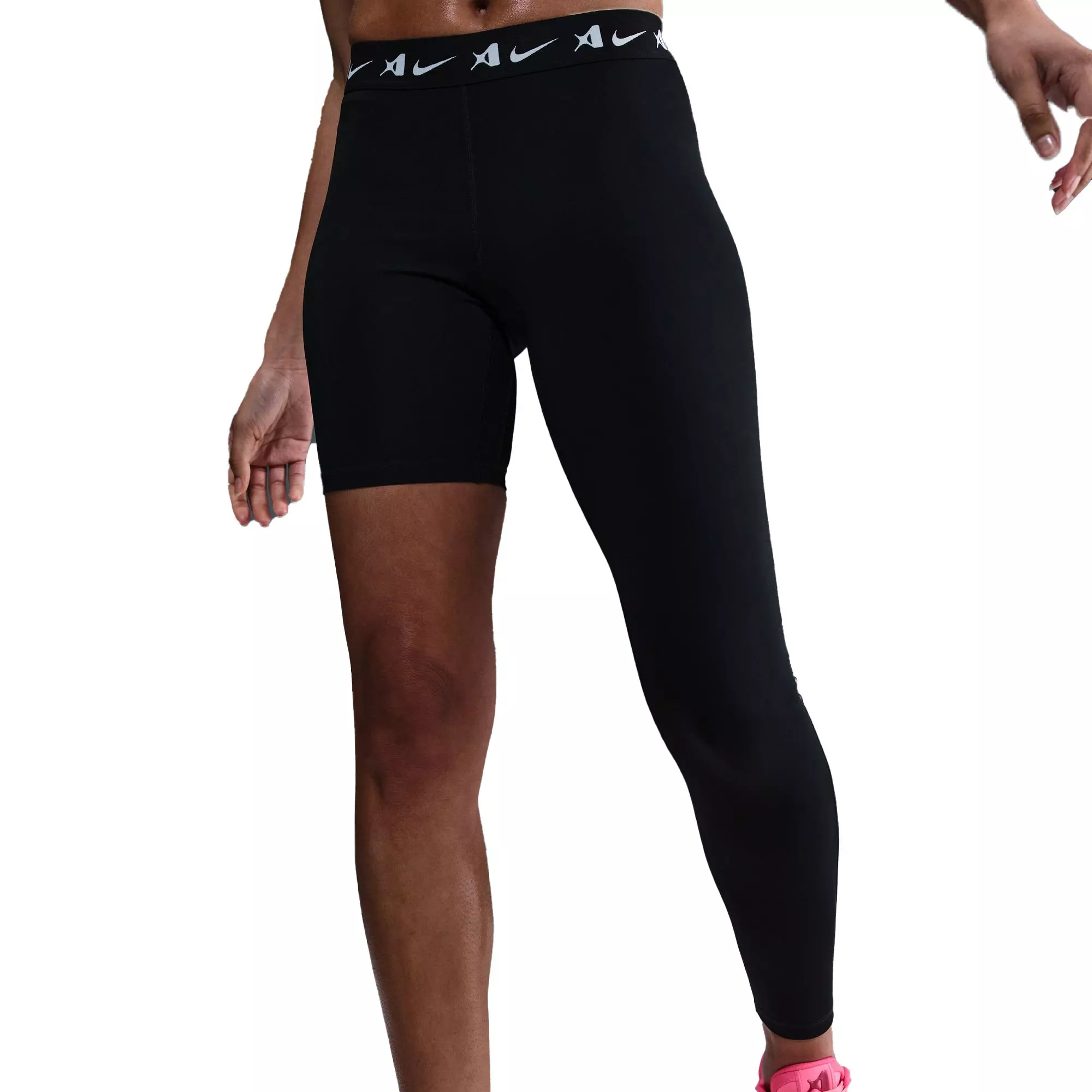 Nike A'ja Wilson Women's A'symmetric Mid-Rise Single-Leg Basketball Leggings - BLACK