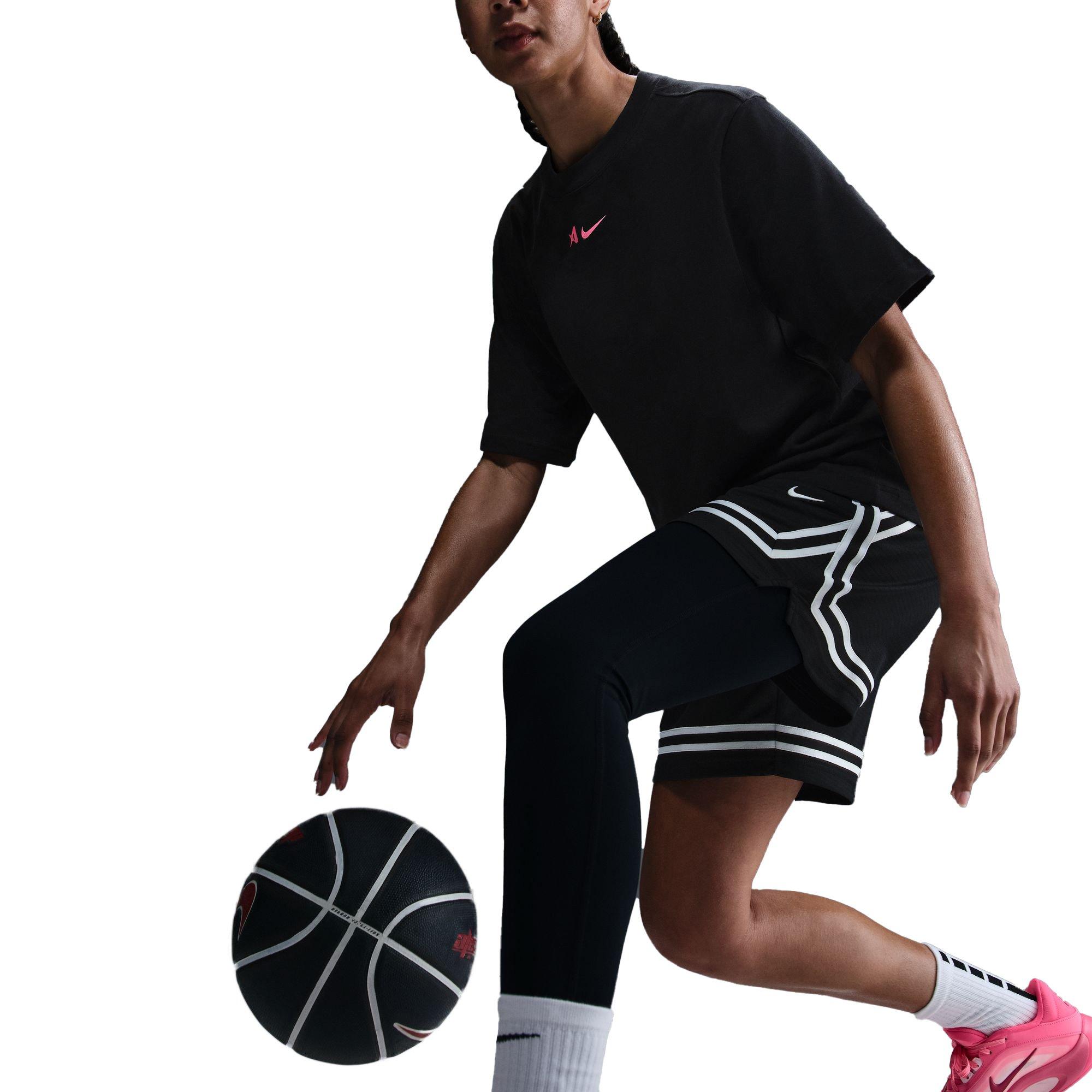 Nike A'ja Wilson Women's A'symmetric Mid-Rise Single-Leg Basketball Leggings - BLACK Thumbnail View 8