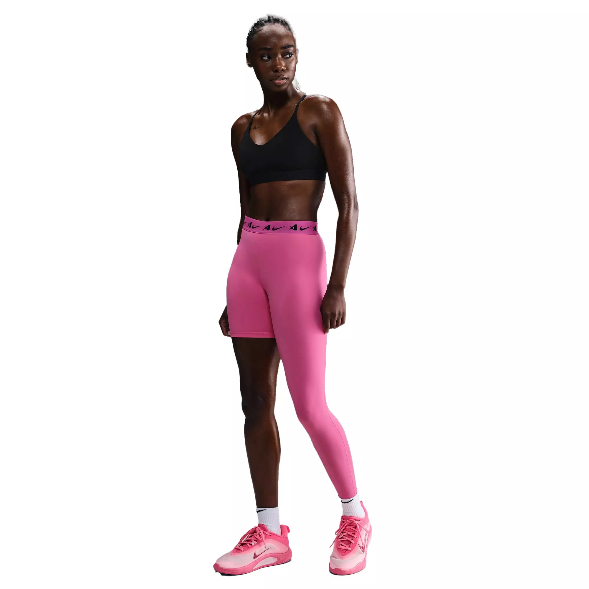 Nike A'ja Wilson Women's "Pinksicle" Mid-Rise Single-Leg Basketball Leggings - PINK