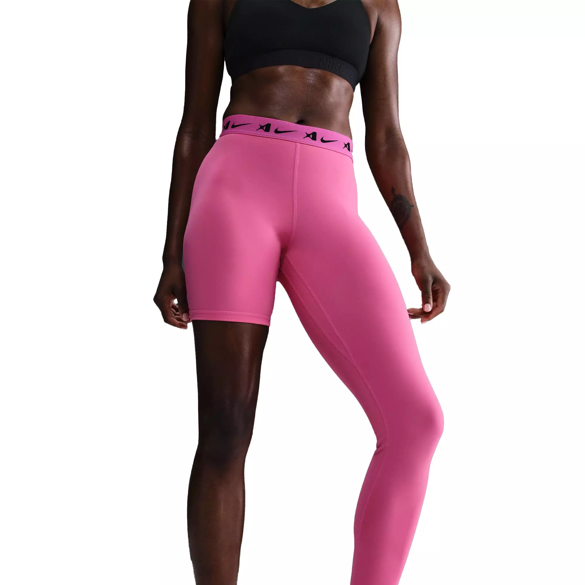 Nike A'ja Wilson Women's "Pinksicle" Mid-Rise Single-Leg Basketball Leggings - PINK