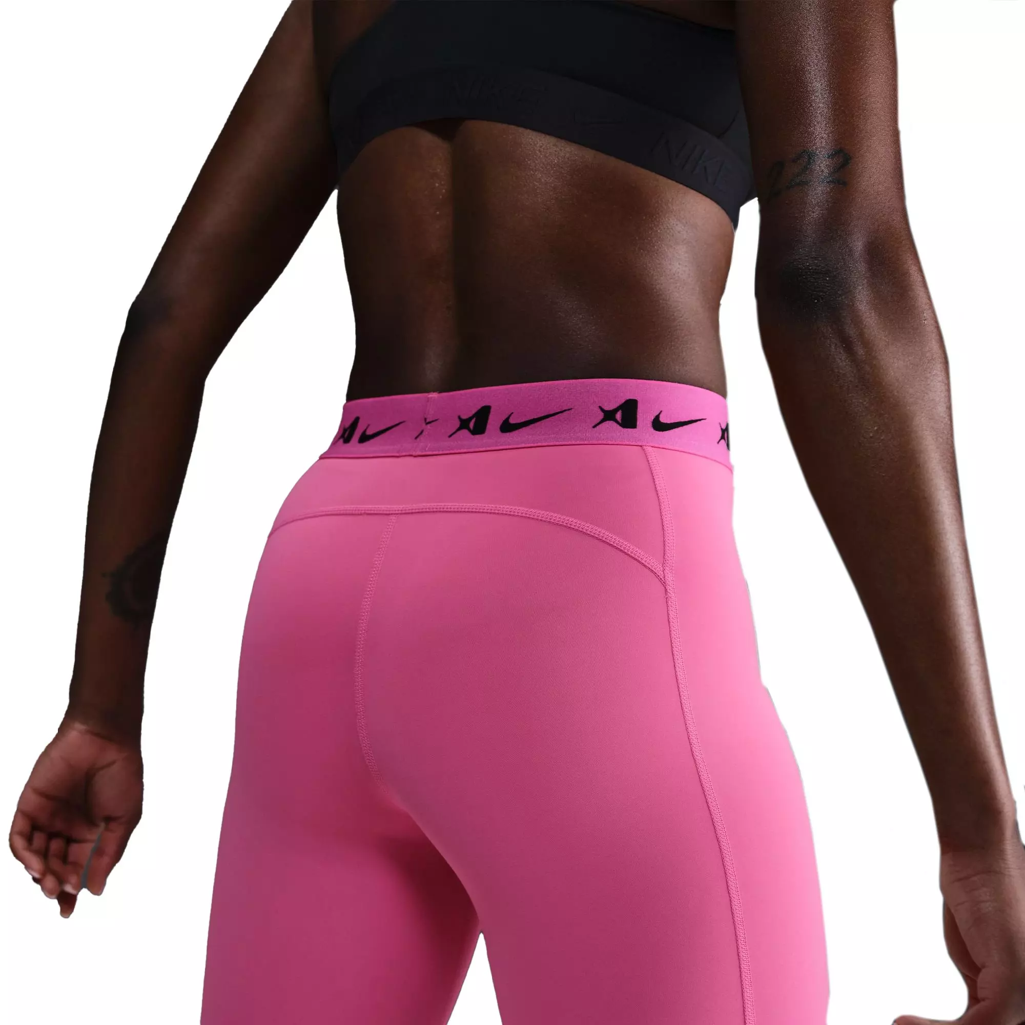 Nike A'ja Wilson Women's "Pinksicle" Mid-Rise Single-Leg Basketball Leggings - PINK