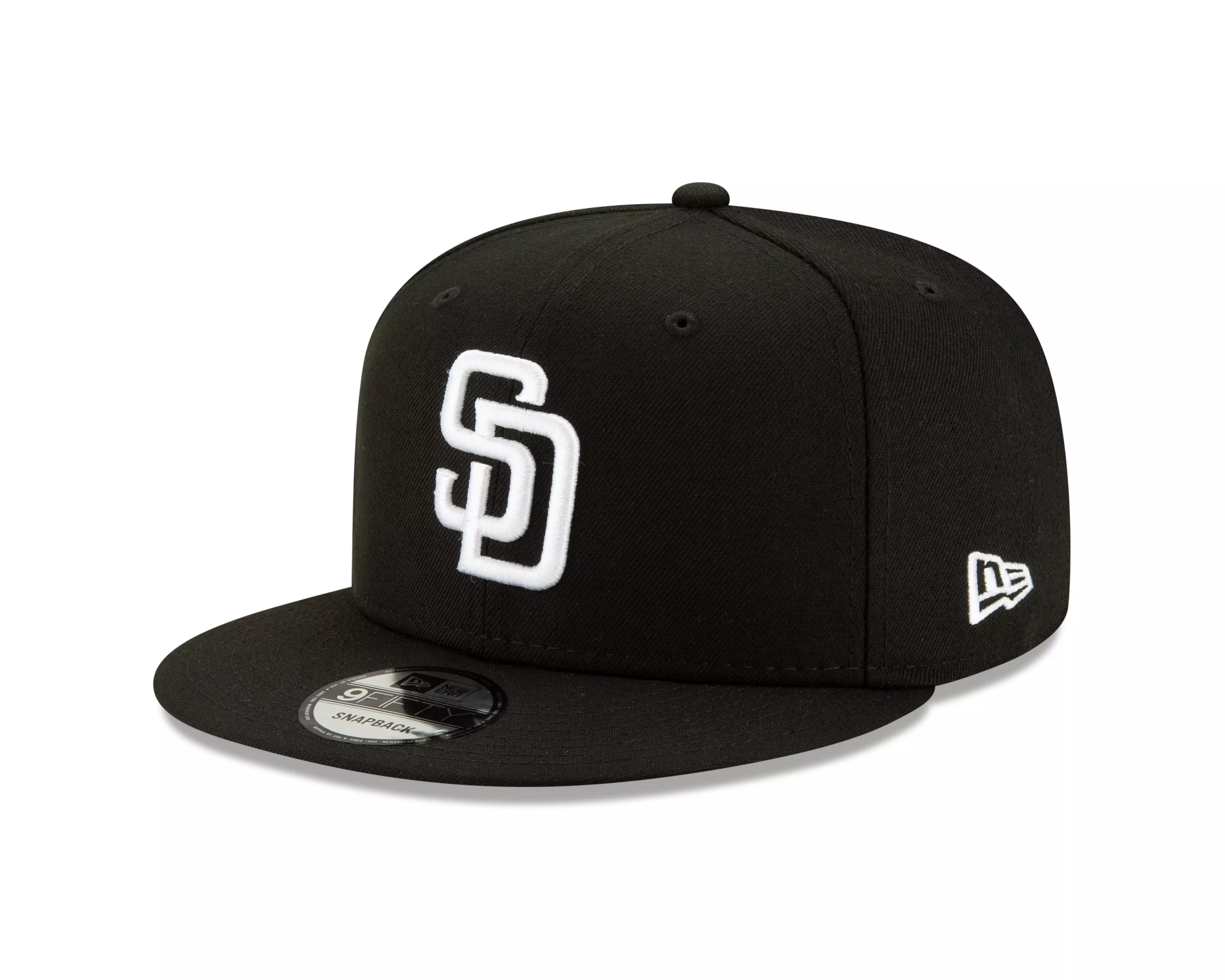 New Era San Diego Padres 9FIFTY Snapback Hat-Black/White - BLACK/WHITE