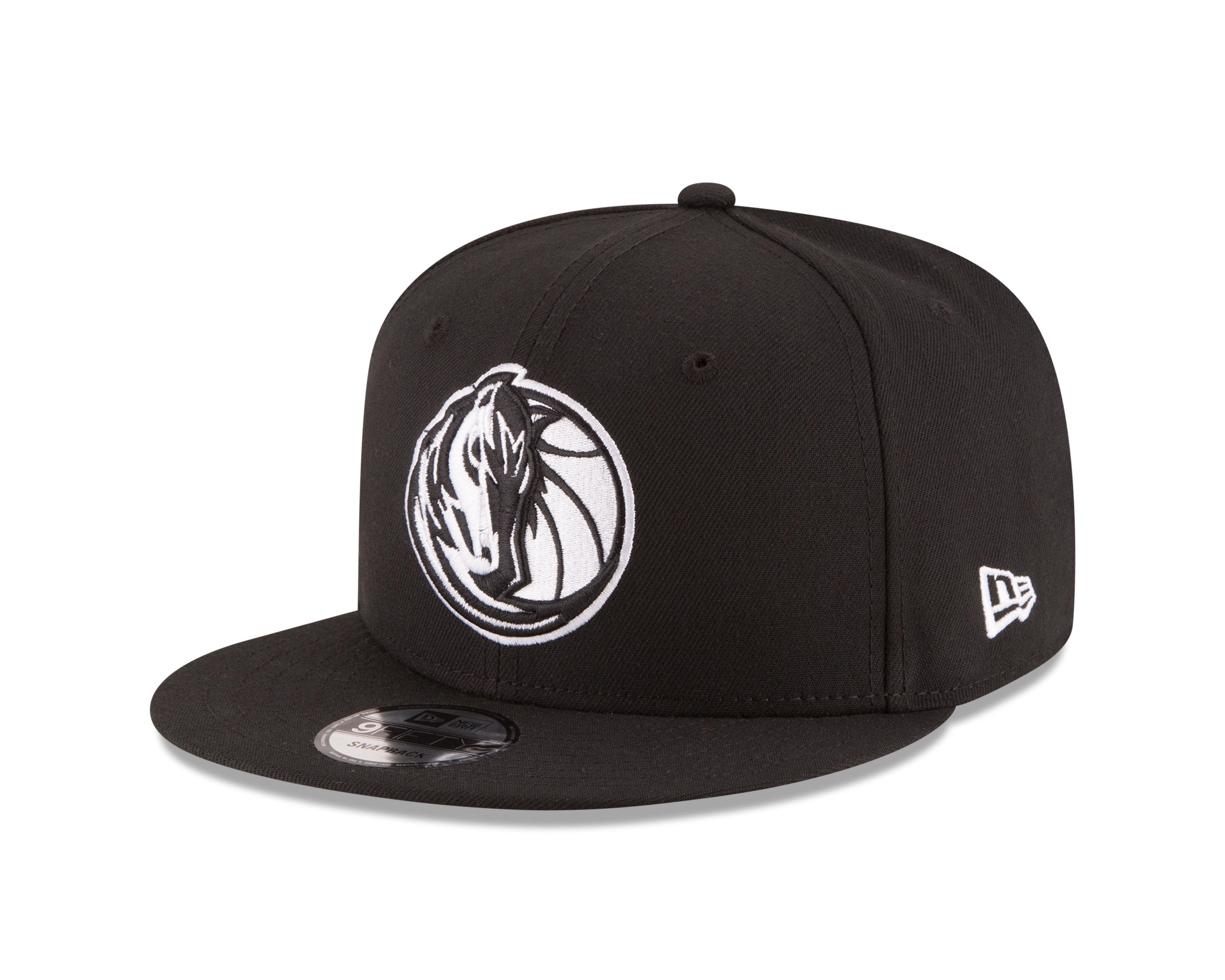 New Era Dallas Mavericks 9FIFTY Snapback Hat-Black/White - BLACK/WHITE Thumbnail View 1