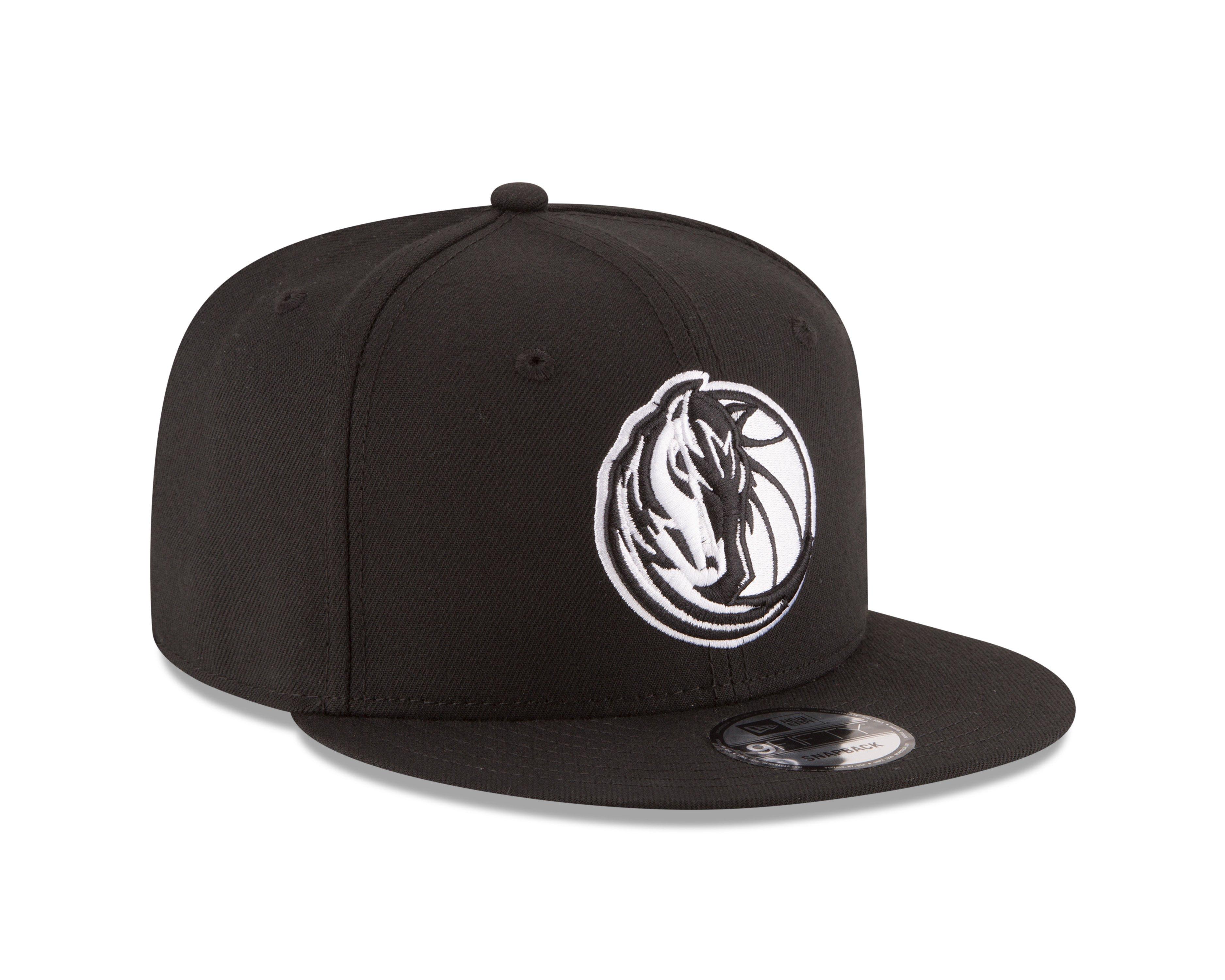 New Era Dallas Mavericks 9FIFTY Snapback Hat-Black/White - BLACK/WHITE Thumbnail View 2