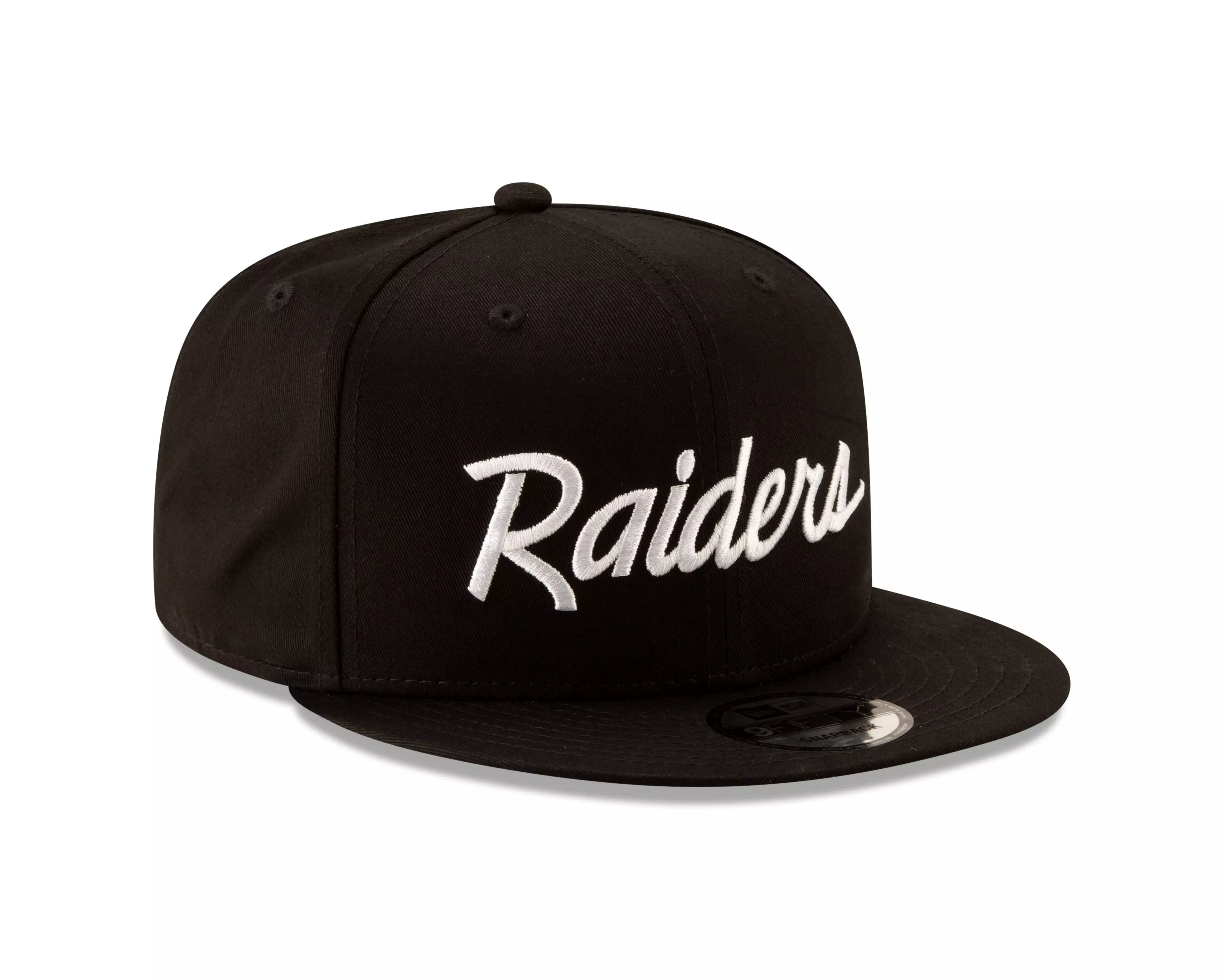 New Era Las Vegas Raiders 9FIFTY Script Snapback Hat - Black/White - BLACK/WHITE