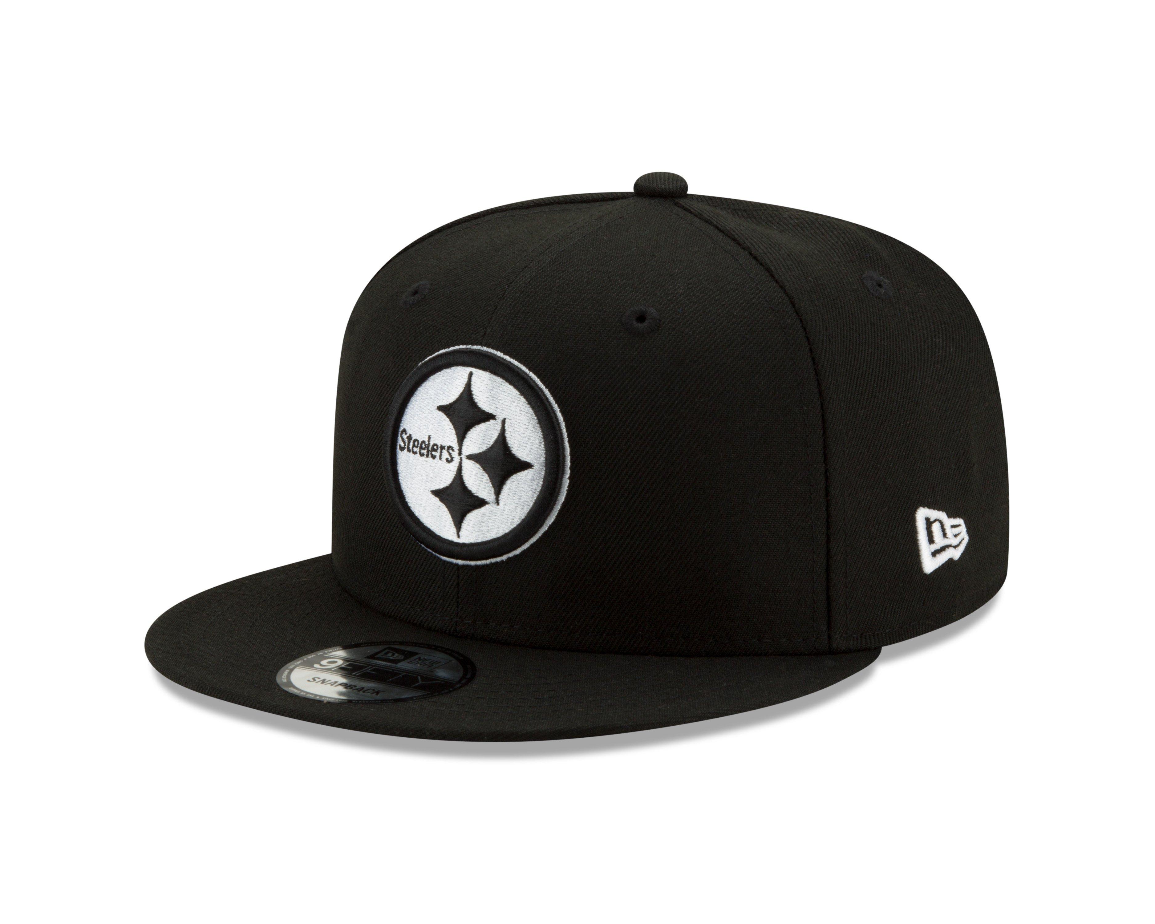 New Era Pittsburgh Steelers 9FIFTY Snapback Hat - Black/White - BLACK/WHITE Thumbnail View 1