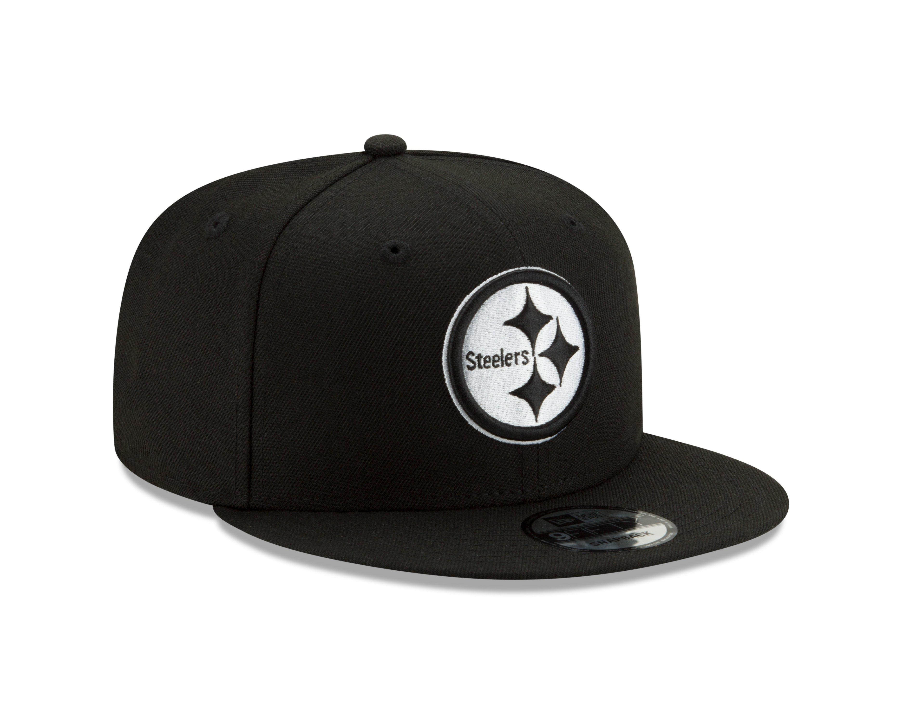 New Era Pittsburgh Steelers 9FIFTY Snapback Hat - Black/White - BLACK/WHITE Thumbnail View 2
