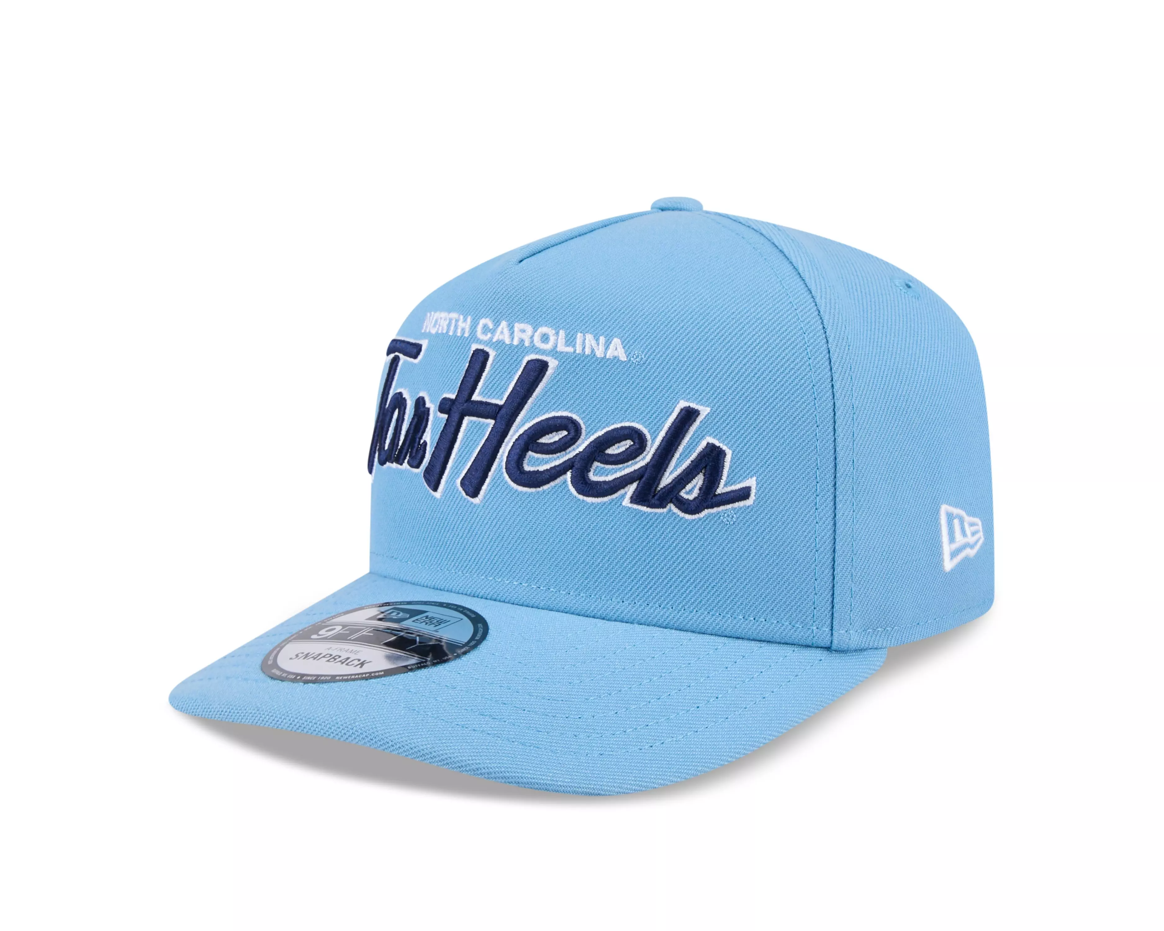 New Era UNC Tar Heels 9FIFTY A-Frame Script Snapback Hat-Light Blue - BLUE