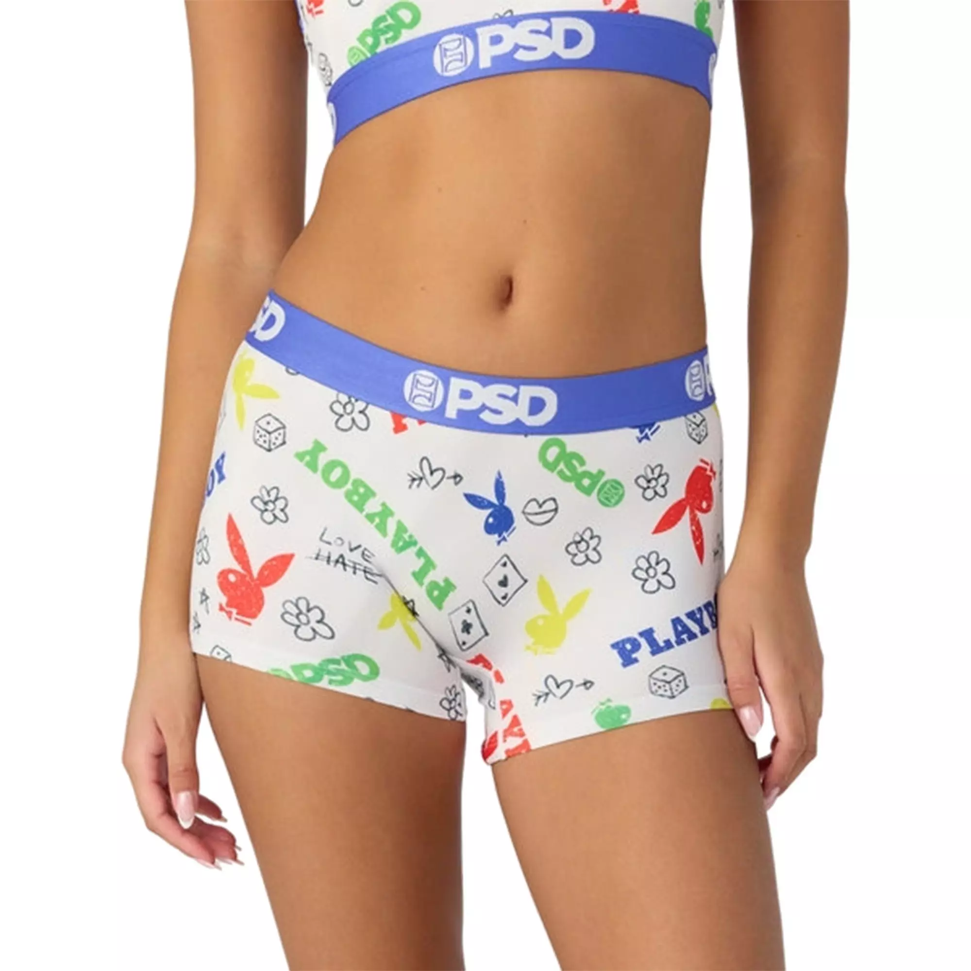 PSD Women's x Playboy Primary Boy Shorts - MULTI-COLOR