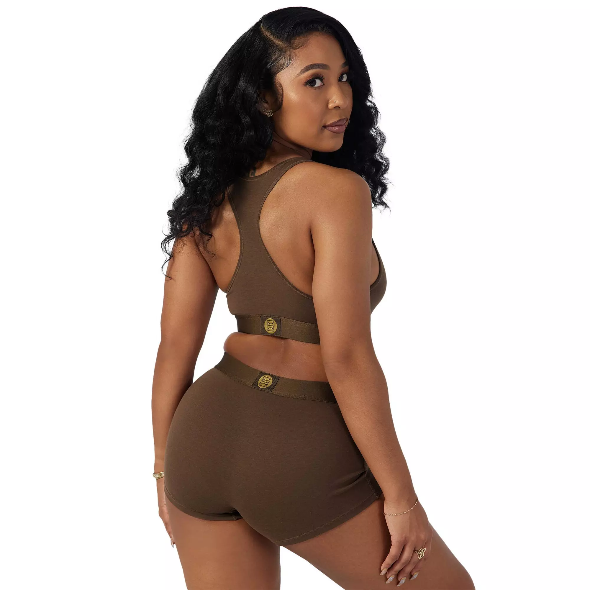 PSD Women's Modal Solid Cocoa Boy Shorts - BROWN