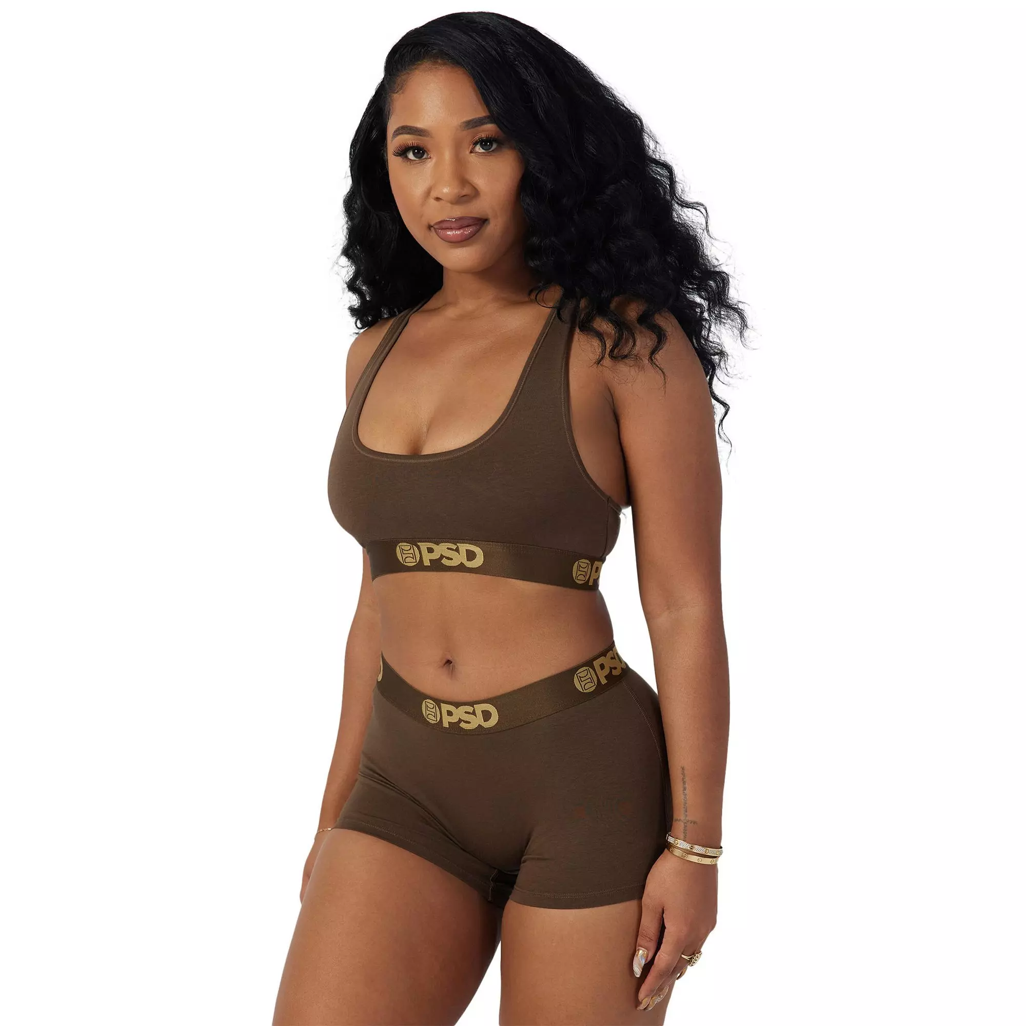PSD Women's Modal Solid Cocoa Boy Shorts - BROWN