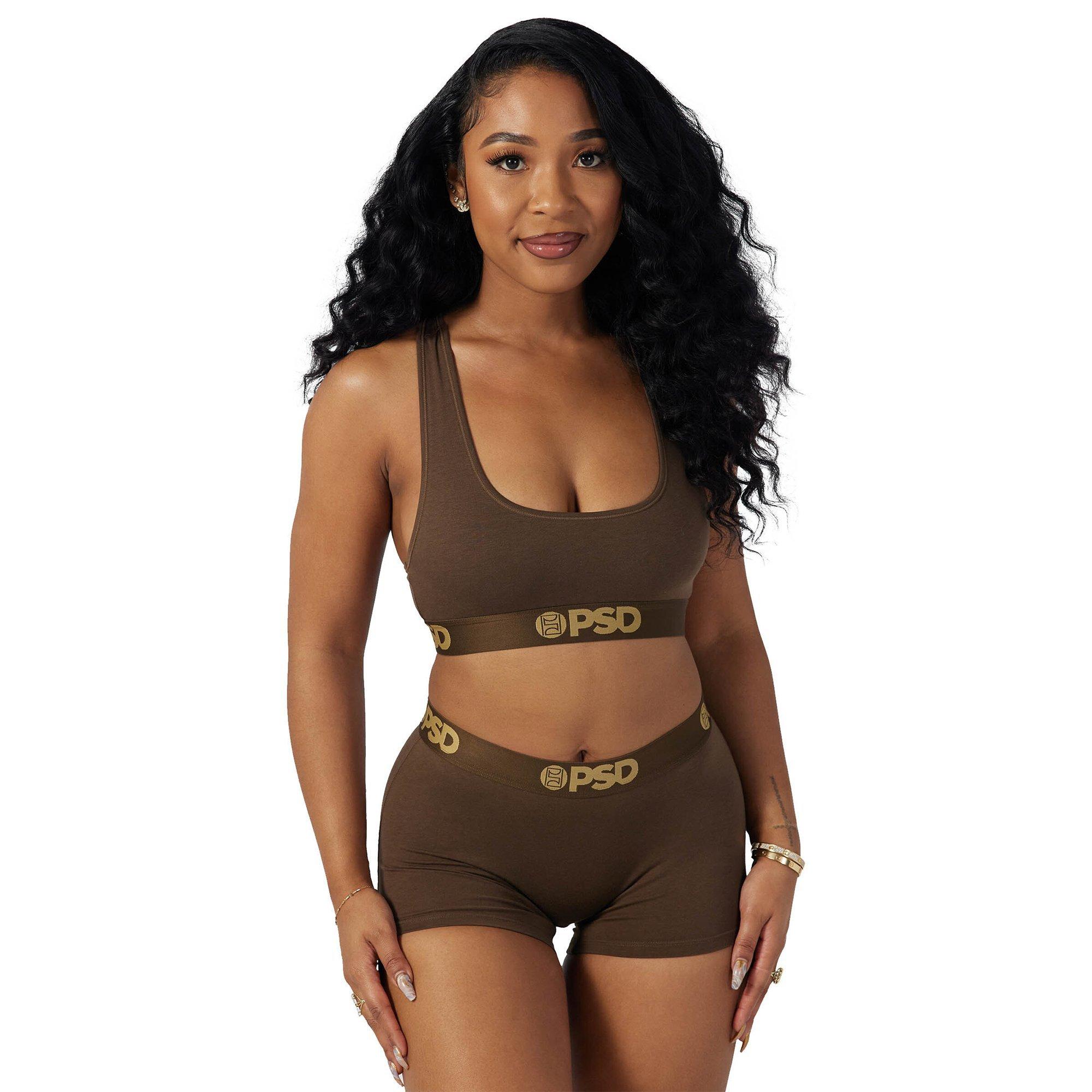 PSD Women's Modal Solids Cocoa Sports Bra - BROWN Thumbnail View 1