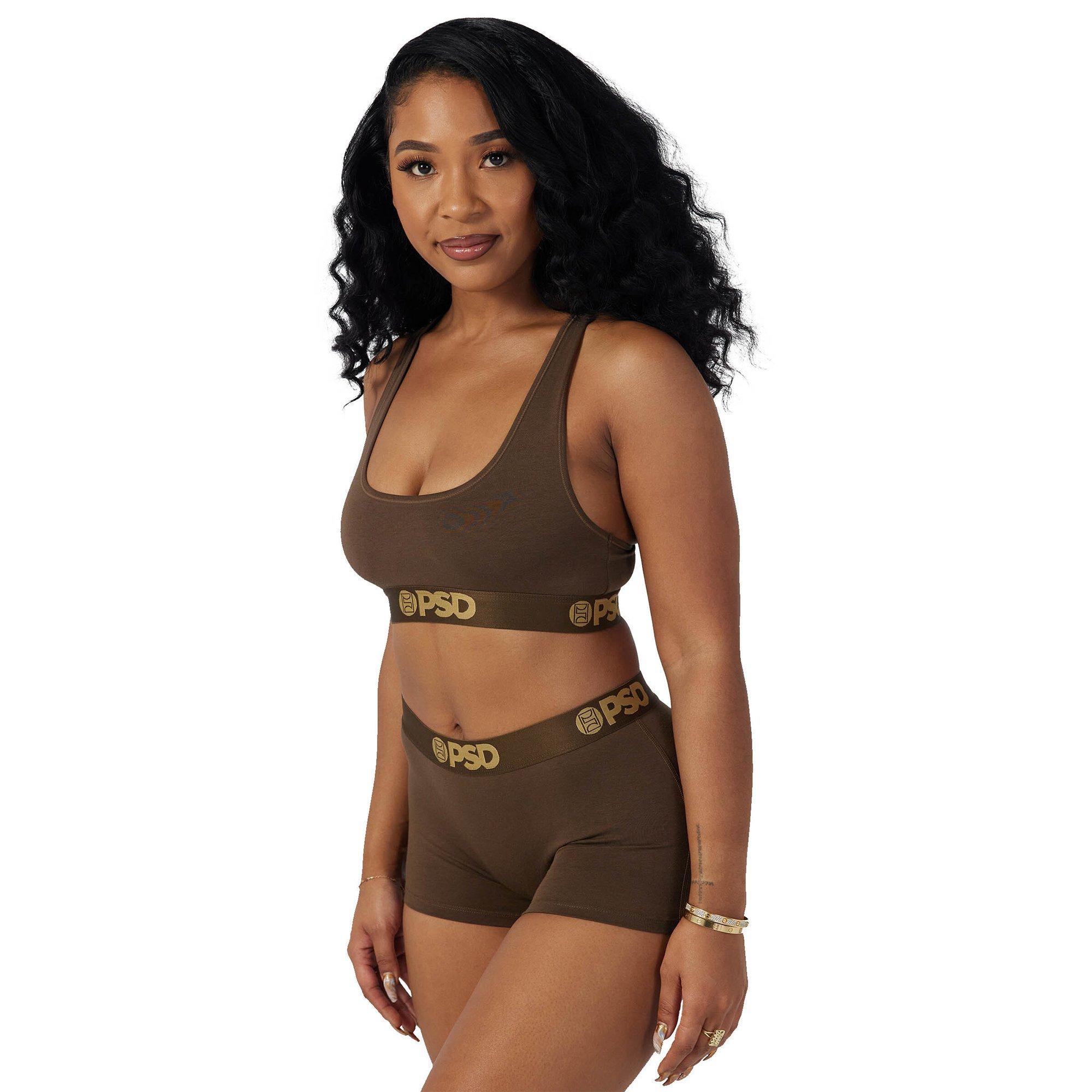 PSD Women's Modal Solids Cocoa Sports Bra - BROWN Thumbnail View 4