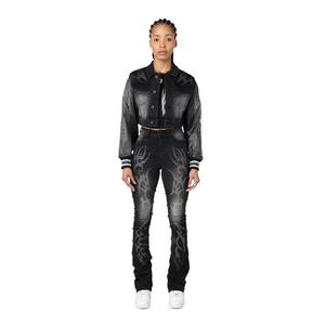 Smoke Rise Women's Denim Wings Jacket - Black