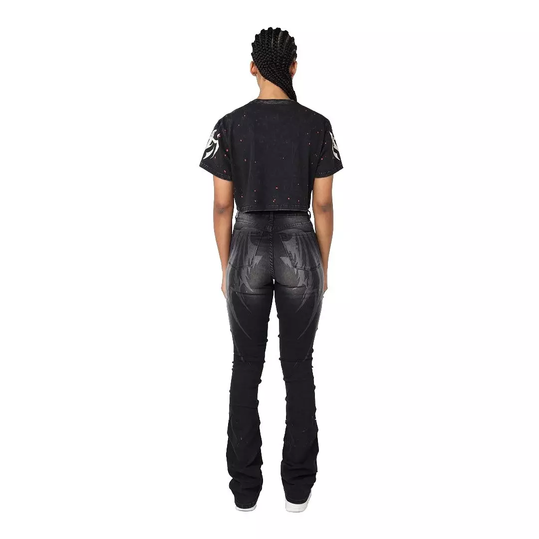 Smoke Rise Women's Stacked Wings Denim Jeans