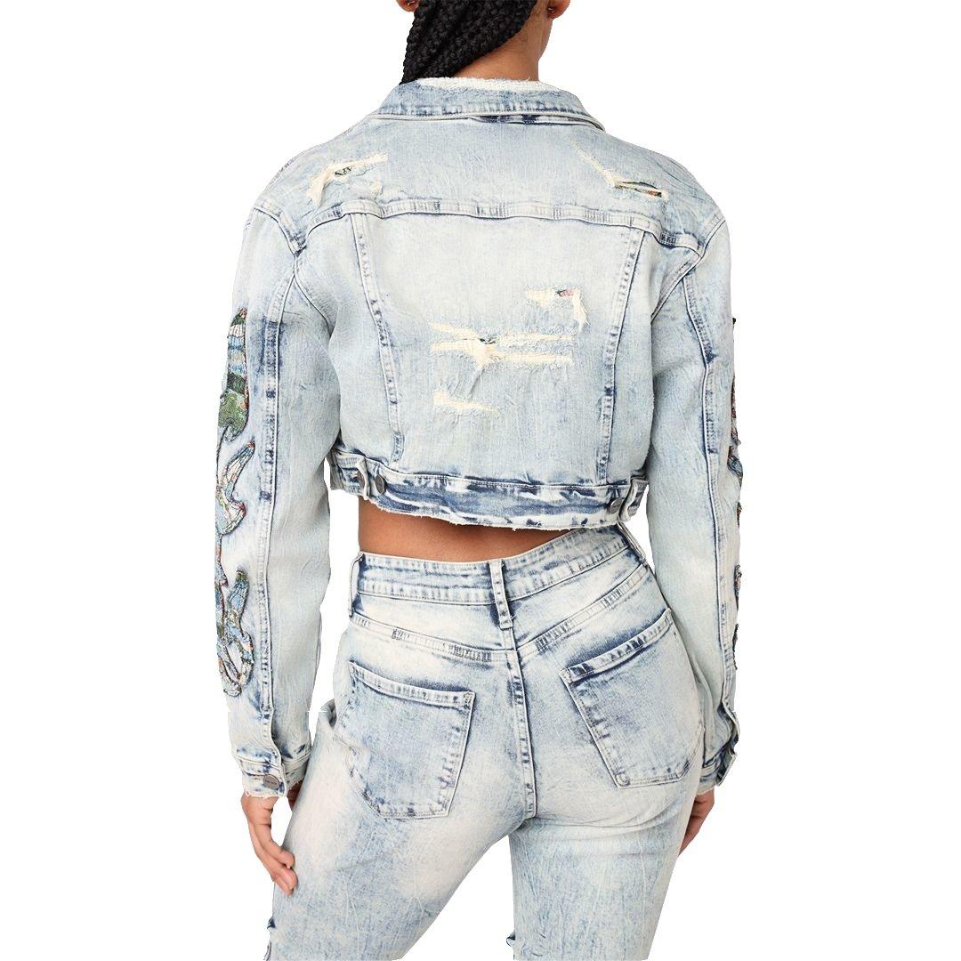 Smoke Rise Women's Denim Tapestry Jacket - Blue - BLUE Thumbnail View 2