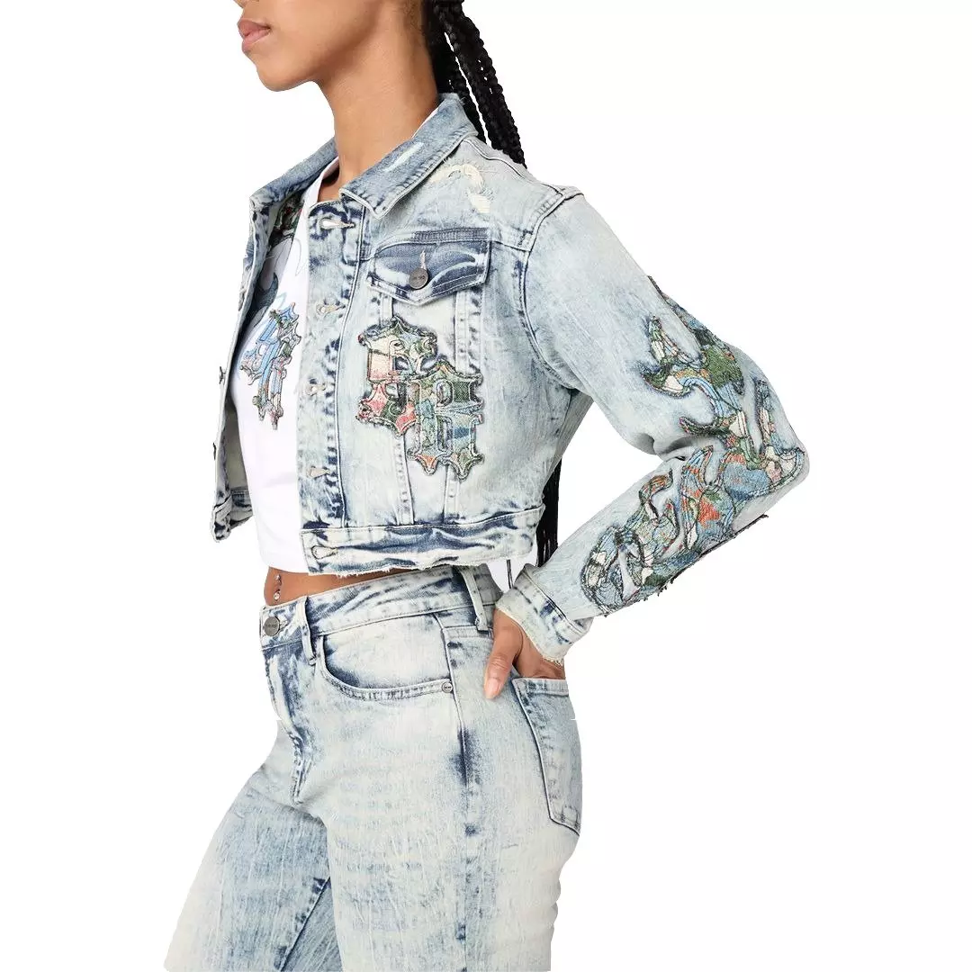 Smoke Rise Women's Denim Tapestry Jacket - Blue - BLUE