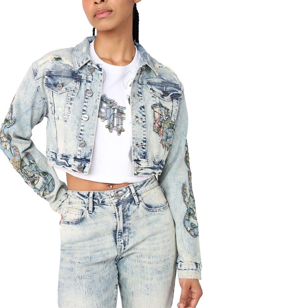 Smoke Rise Women's Denim Tapestry Jacket - Blue - BLUE Thumbnail View 4