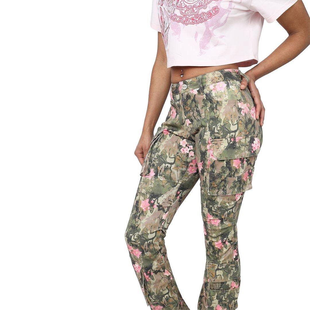 Smoke Rise Women's Mid-Rise Stacked Twill Pants - Blossom Camo - CAMOUFLAGE Thumbnail View 4