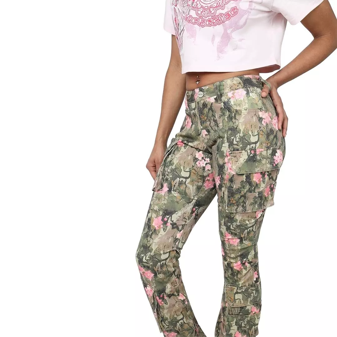 Smoke Rise Women's Mid-Rise Stacked Twill Pants - Blossom Camo - CAMOUFLAGE