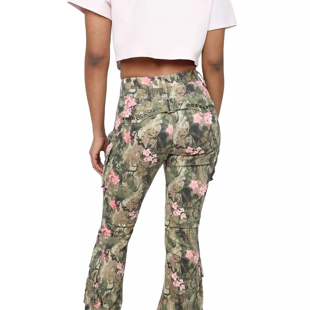 Smoke Rise Women's Mid-Rise Stacked Twill Pants - Blossom Camo - CAMOUFLAGE