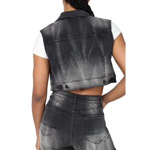 Smoke Rise Women's Denim Trucker Vest - Black