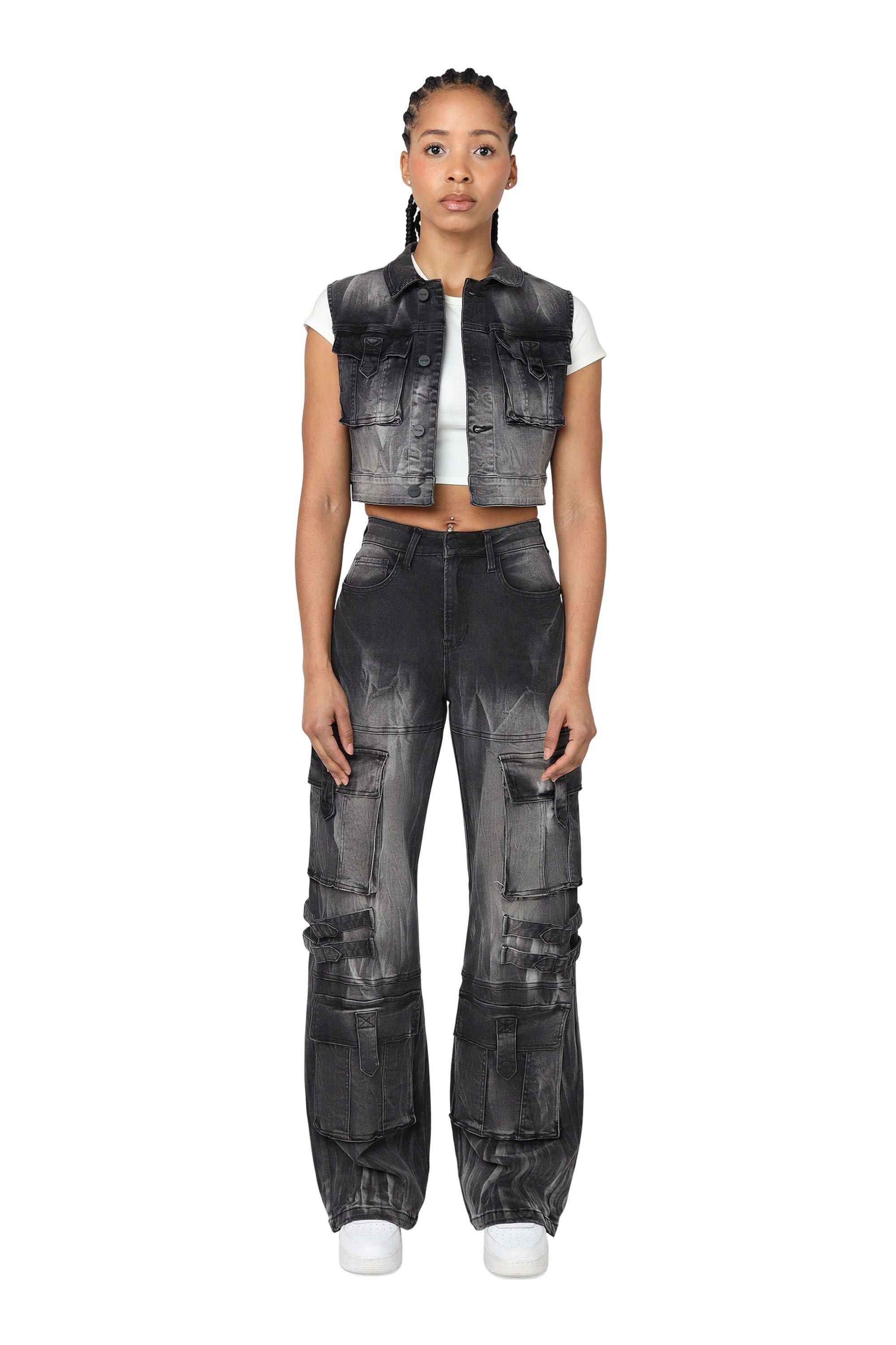 Smoke Rise Women's Wide Leg Woven Cargo Pants