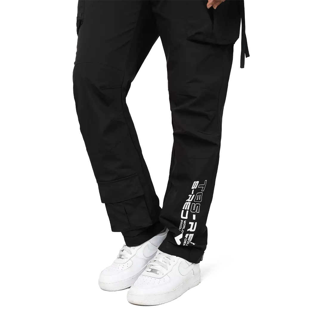 Smoke Rise Women's Utility Nylon Cargo Pants - BLACK