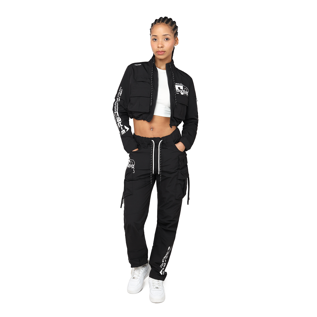 Smoke Rise Women's Utility Nylon Cargo Pants - BLACK Thumbnail View 6