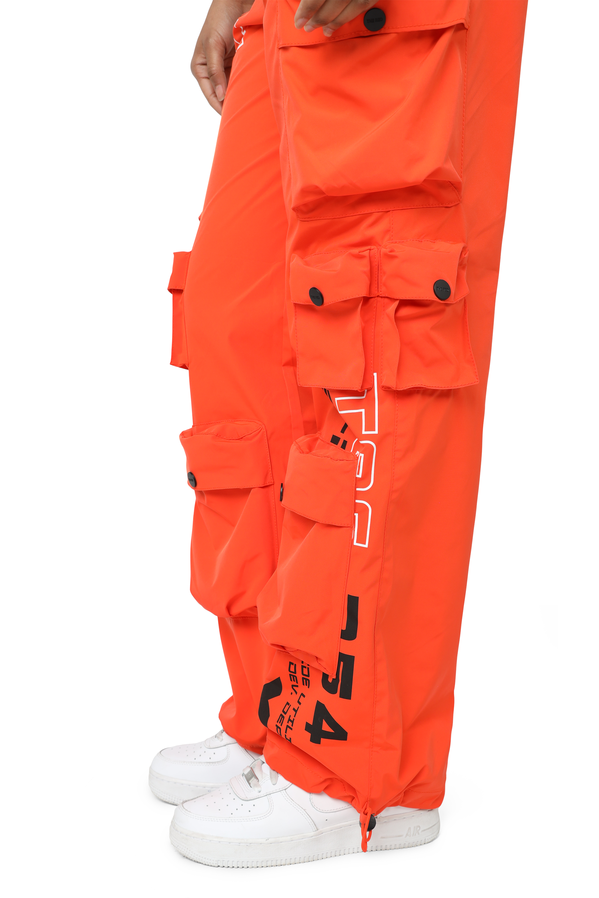 Smoke Rise Women's Wide Leg Woven Cargo Pants - ORANGE Thumbnail View 4