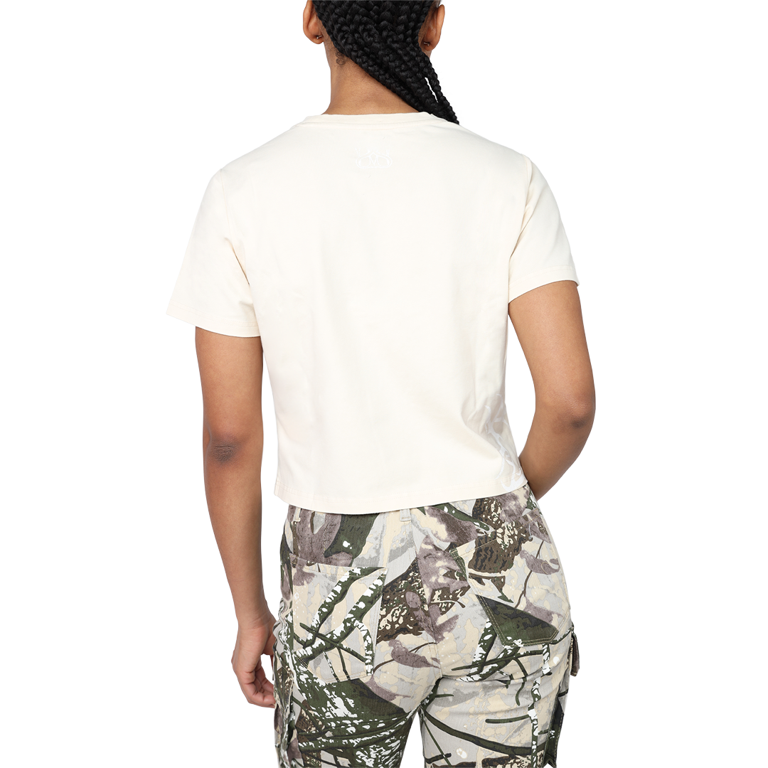 Smoke Rise Women's Roses and Flames Tee - TAN Thumbnail View 2