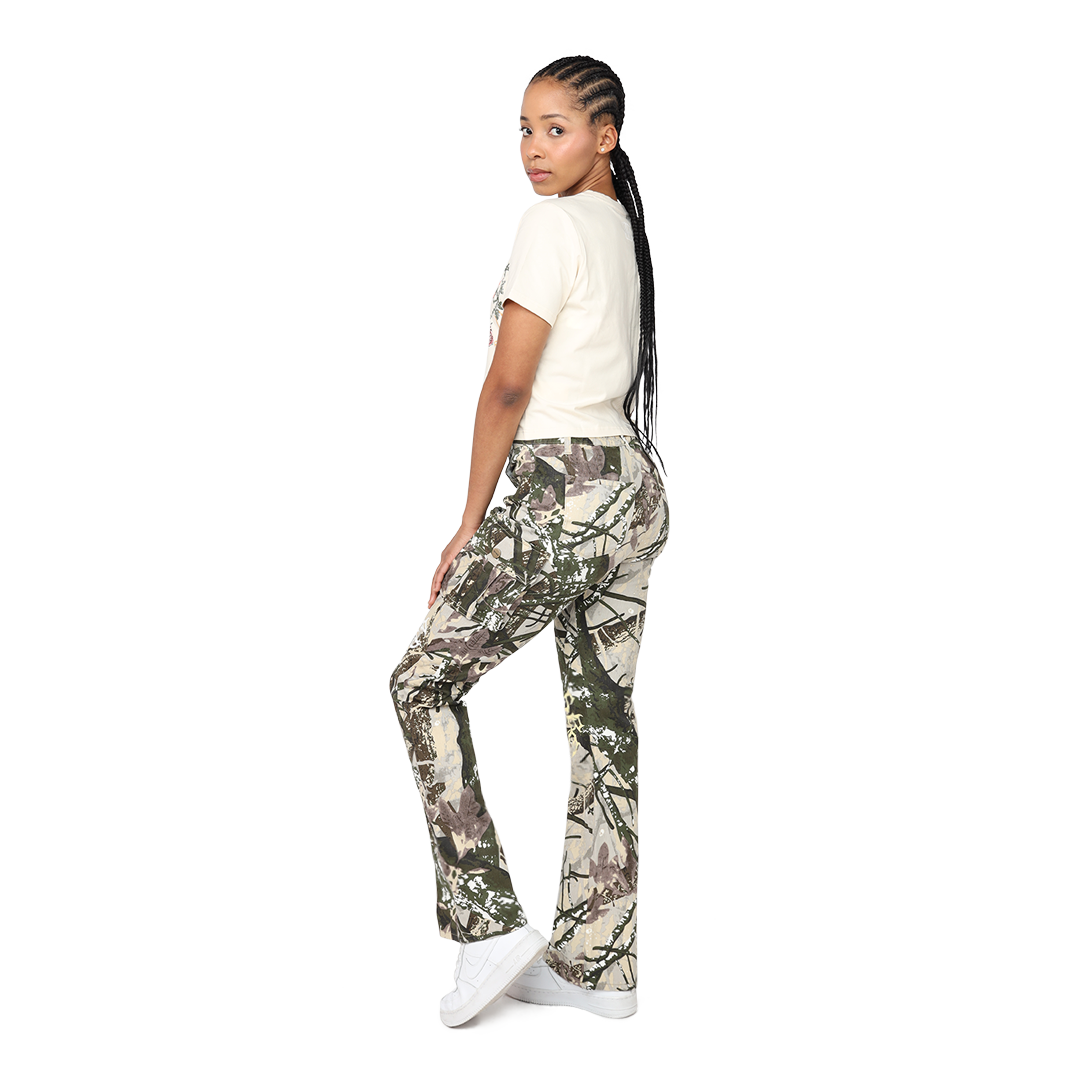 Smoke Rise Women's Roses and Flames Tee - TAN Thumbnail View 6