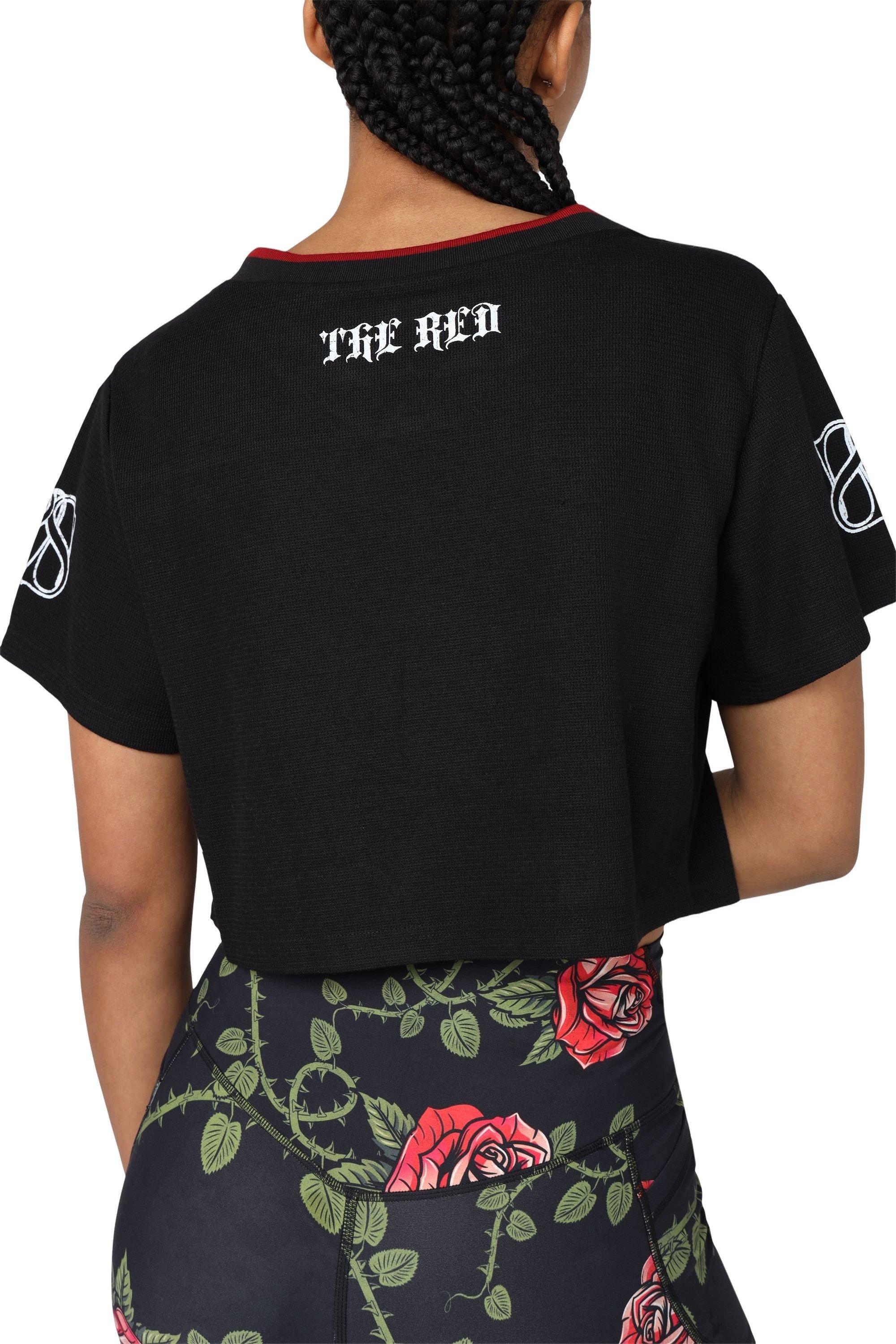 Smoke Rise Women's Roses Oversized Jersey - Black - BLACK Thumbnail View 2