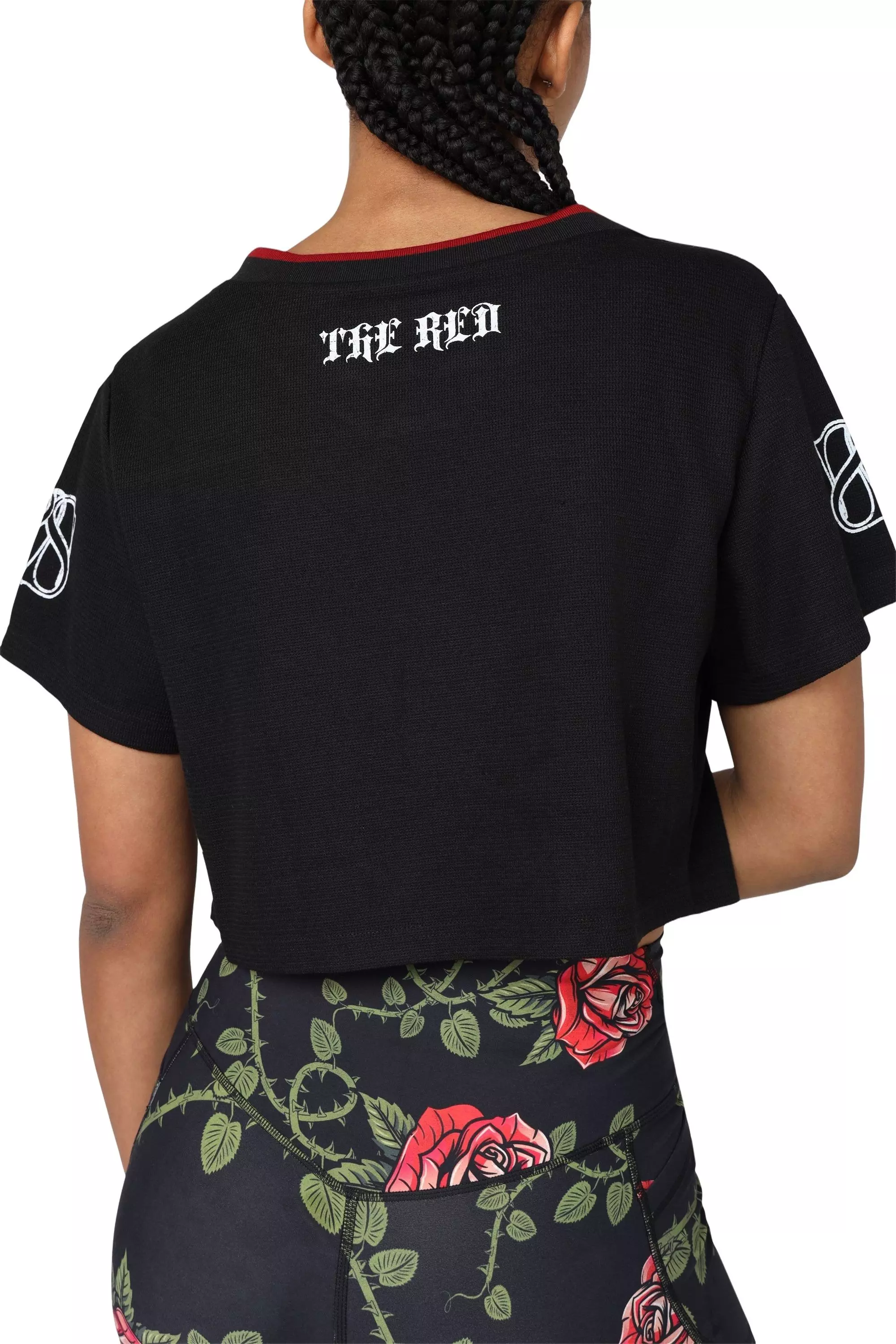 Smoke Rise Women's Roses Oversized Jersey - Black - BLACK