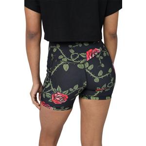 Smoke Rise Women's Roses Biker Shorts - Black