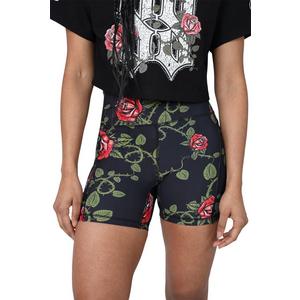 Smoke Rise Women's Roses Biker Shorts - Black