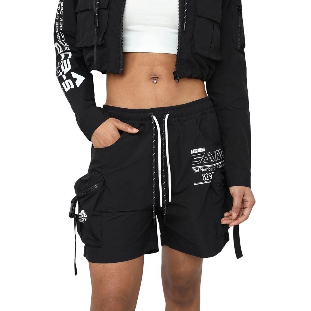 Smoke Rise Womens' Woven Cargo Shorts - Black