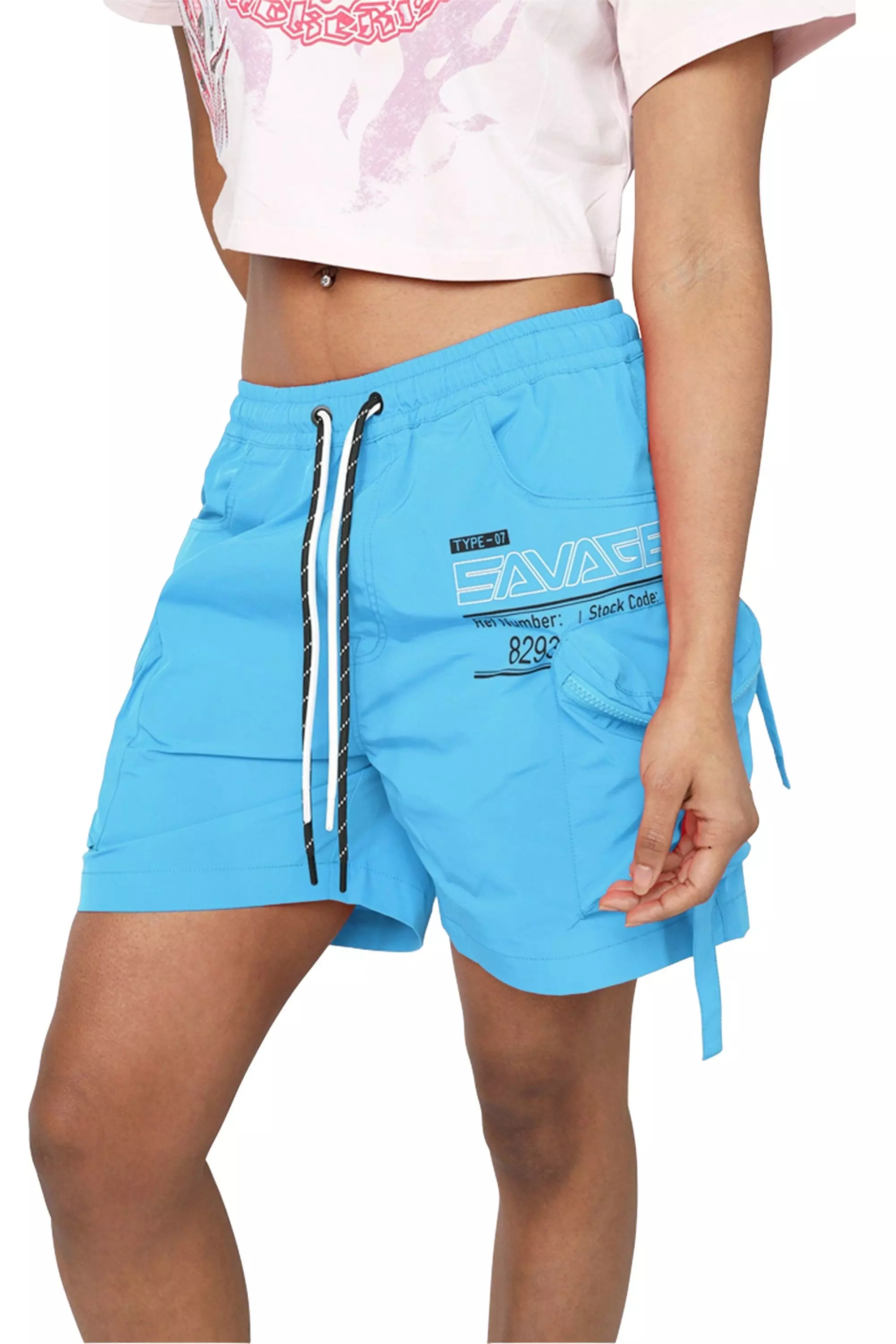 Smoke Rise Women's Woven Cargo Shorts - Blue Lagoon - BLUE