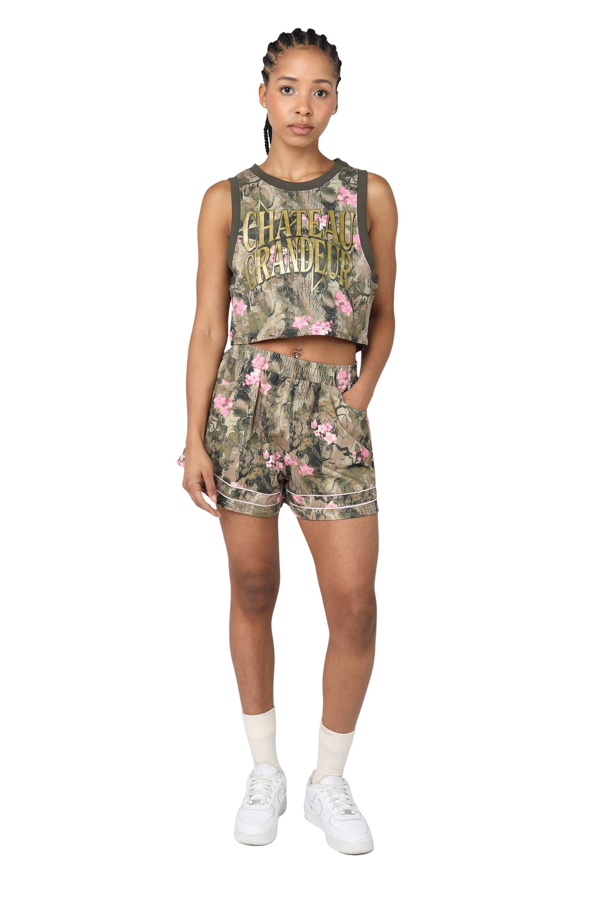 Smoke Rise Women's French Terry Shorts - Camo - CAMOUFLAGE Thumbnail View 4