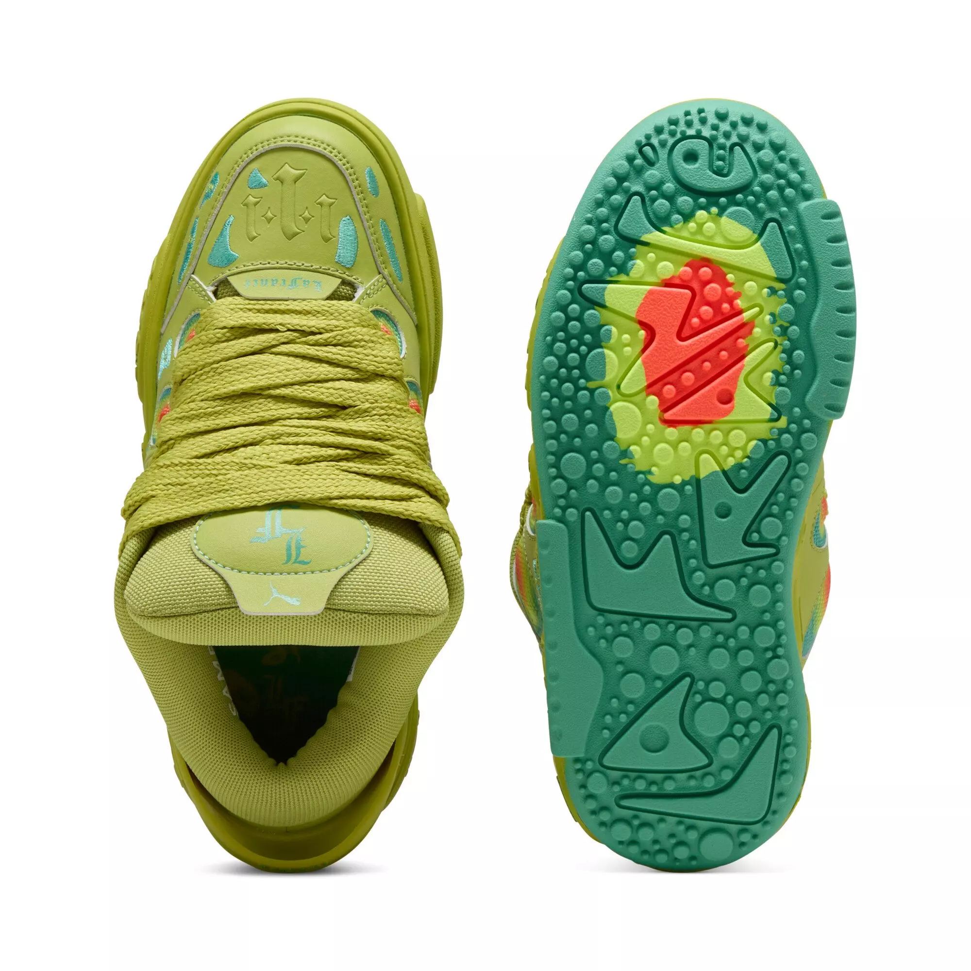 PUMA LaFrance "Heatmap" Grade School Kids' Shoe - GREEN/RED/YELLOW