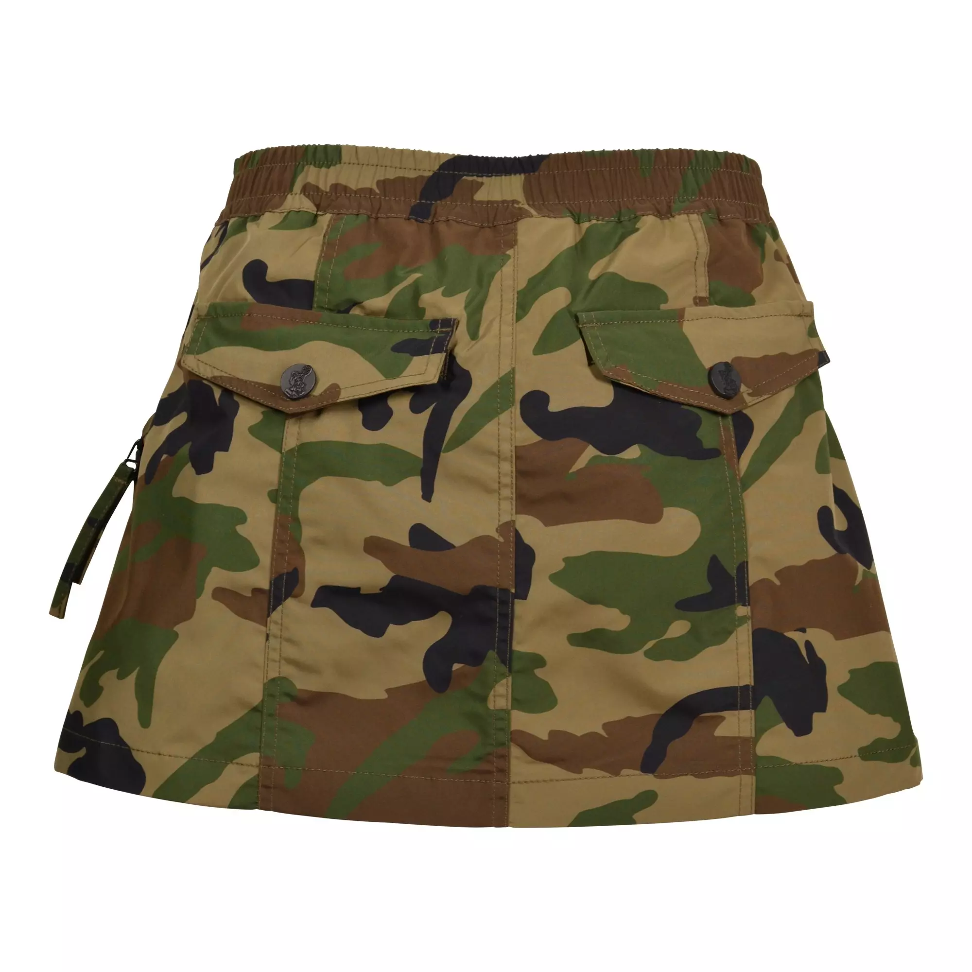 Grindhouse Women's Nylon Cargo Skirt - Camo - BLACK