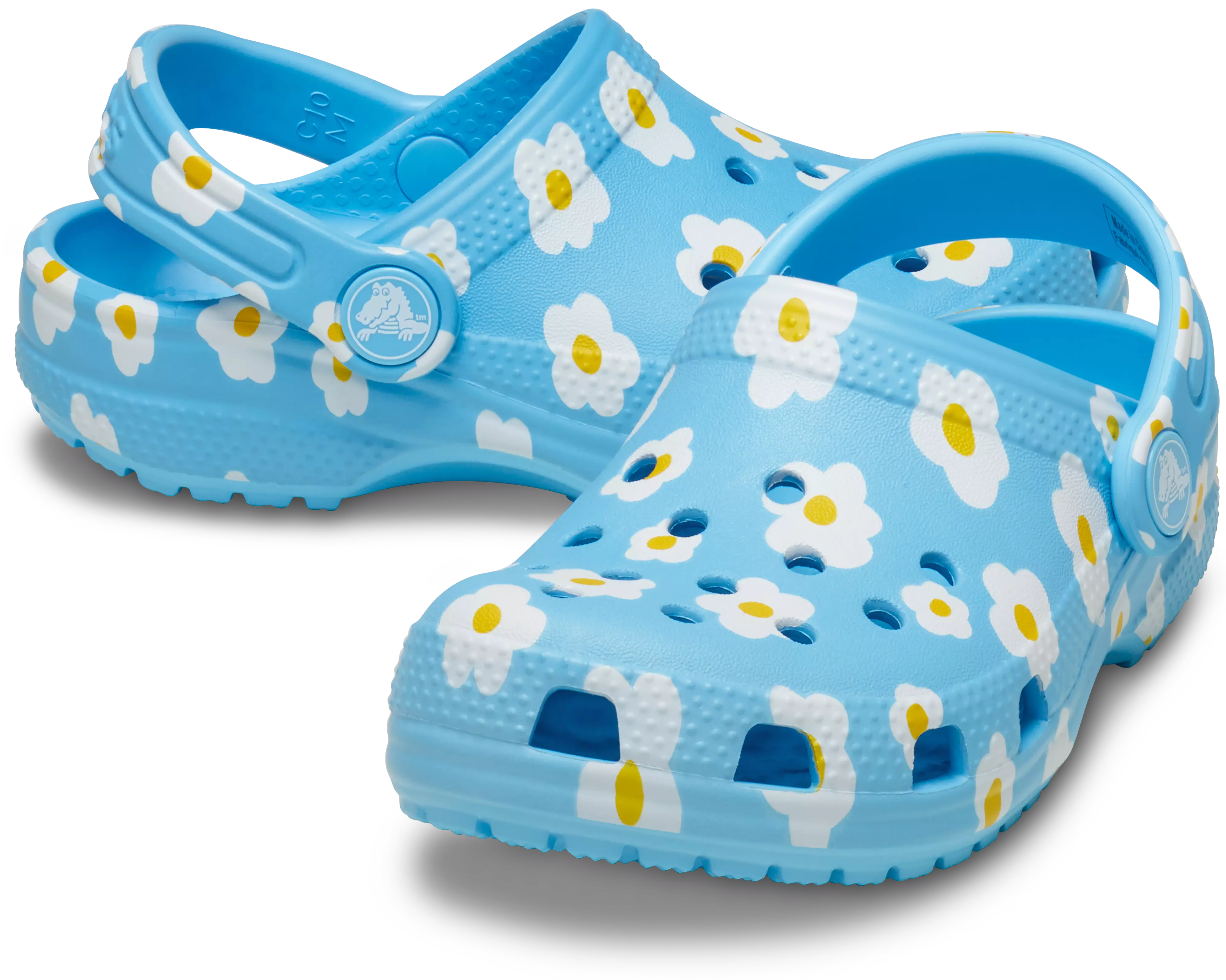 Crocs Classic "Daisy" Toddler Girls' Clog - BLUE