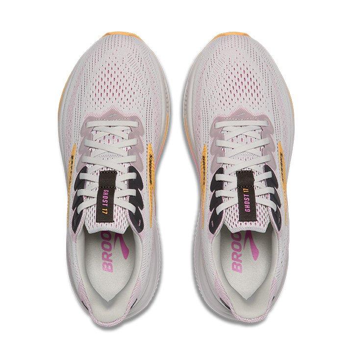 Brooks Ghost 17 "Oyster/Apricot/Pink" Women's Running Shoe - GREY/PEACH Thumbnail View 5