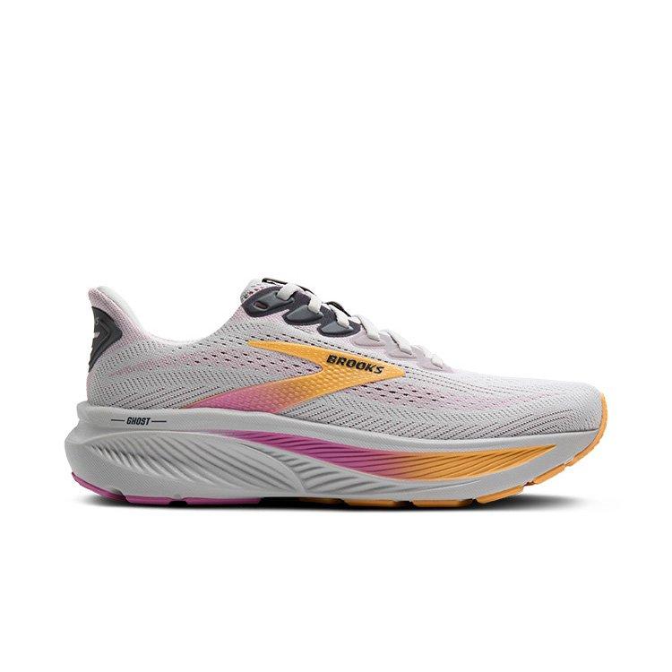 Brooks Ghost 17 "Oyster/Apricot/Pink" Women's Running Shoe - GREY/PEACH Thumbnail View 1